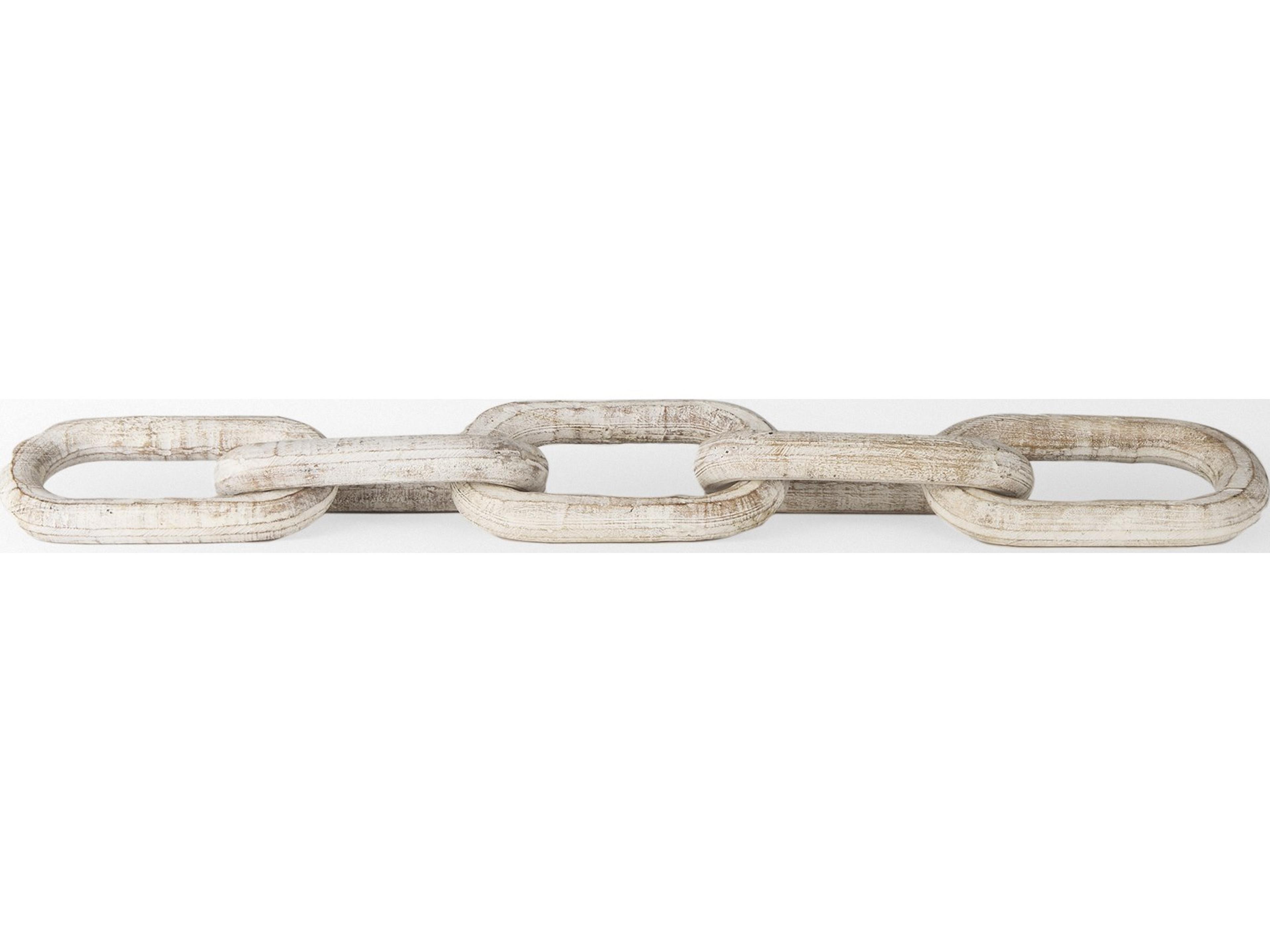 Mercana Alix 29.0L x 5.0W x 5.0H Beige Wooden Link Chain Decorative Object
