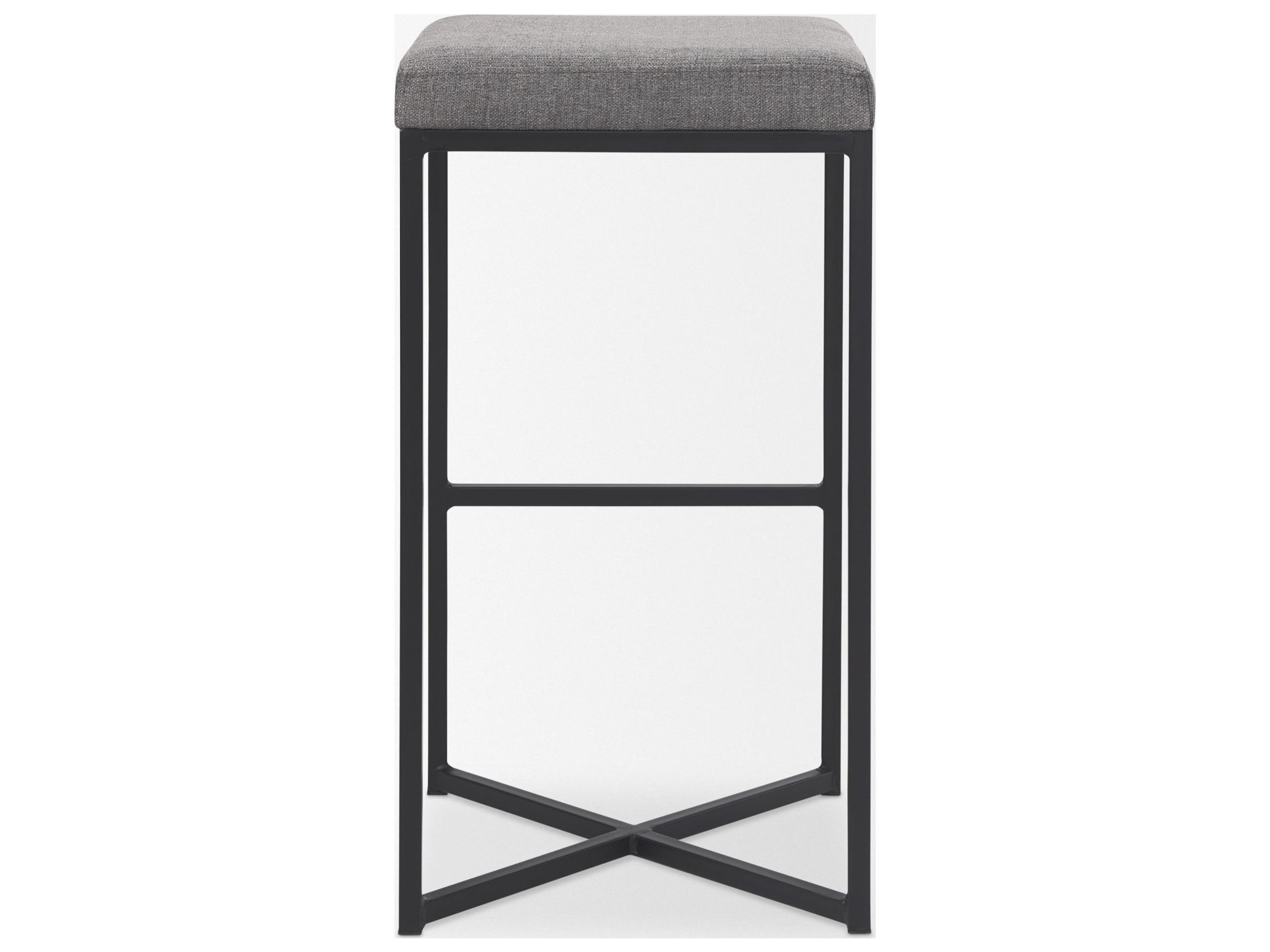 Mercana Frodo 16.5L x 16.5W x 29.75H Gray Fabric Seat W/Black Iron Frame Bar Stool