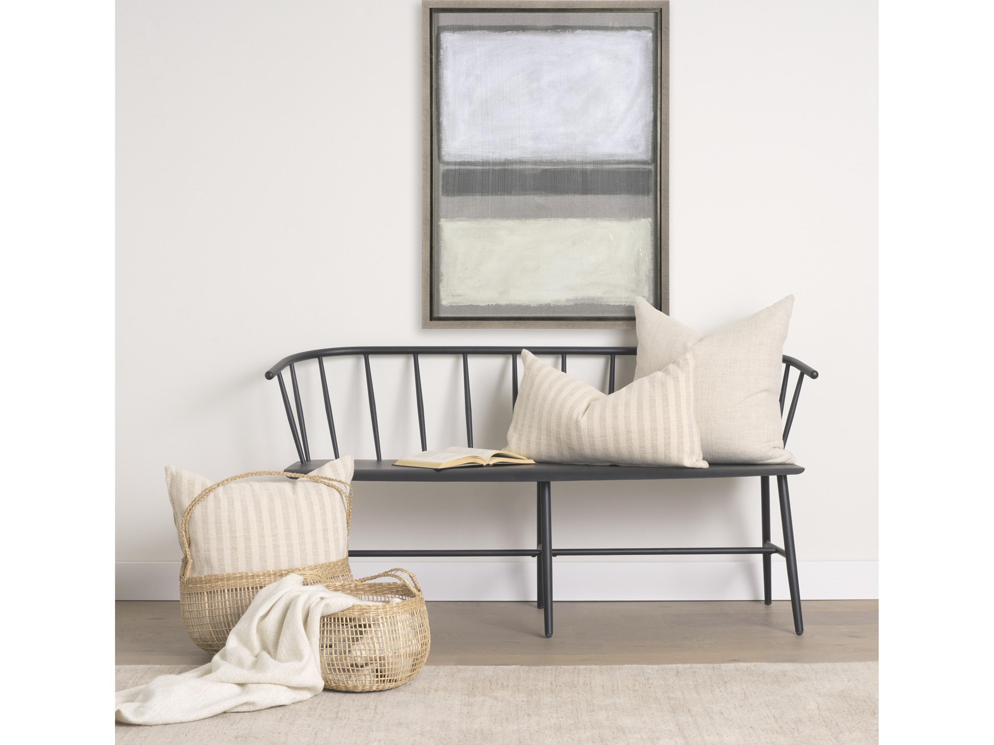 Mercana Nova 15.0L x 15.0W x 9.4H (Set of 2) Light Brown Seagrass Woven Round Basket W/ Long Handle