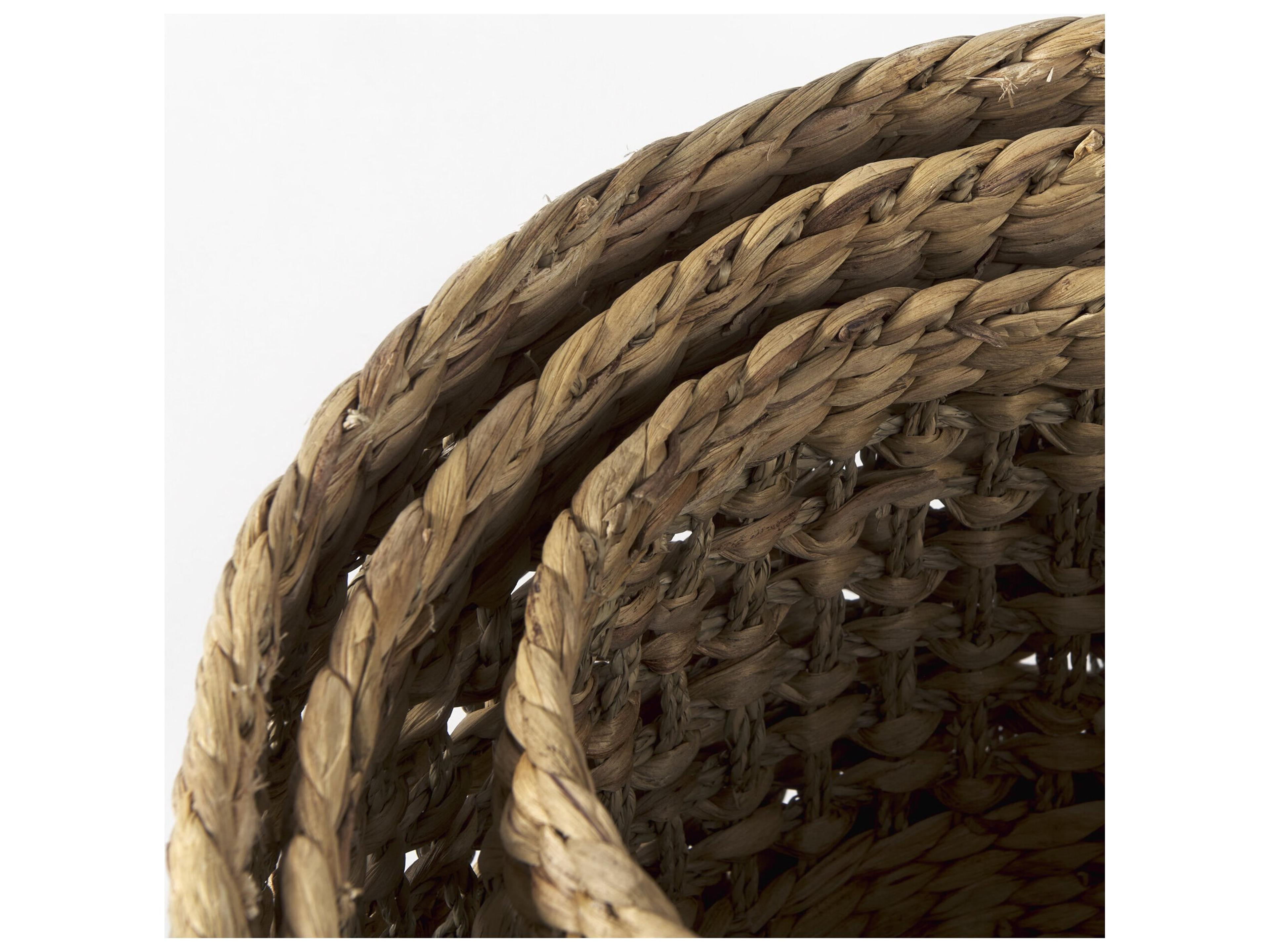 Mercana Dakota 15.0L x 15.0W x 11.8H (Set of 3) Medium Brown Seagrass Round Basket