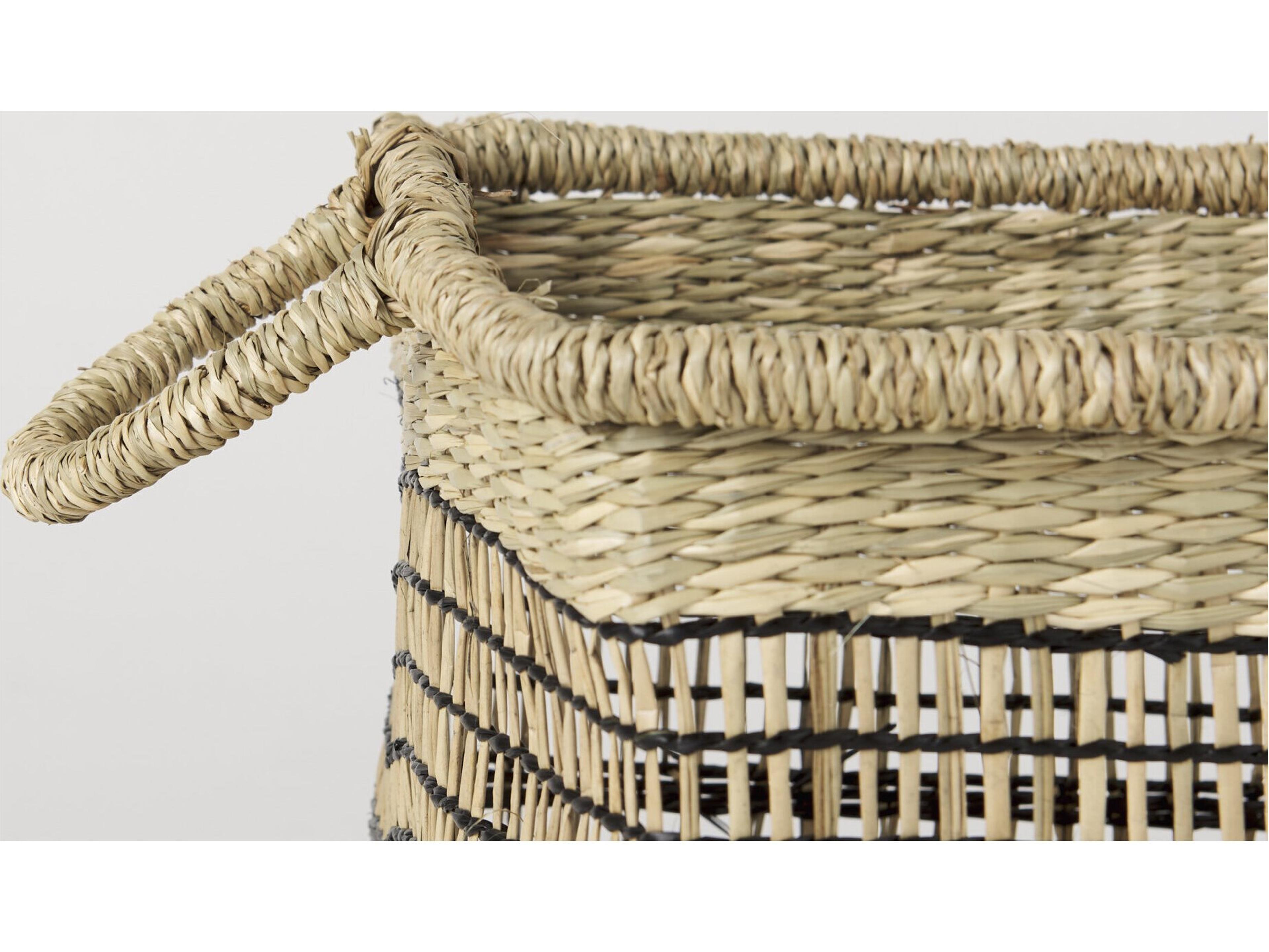 Mercana Nia 18.5L x 13.4W x 14.6H Set of 2 Light Brown Seagrass Rectangular Basket with Handles