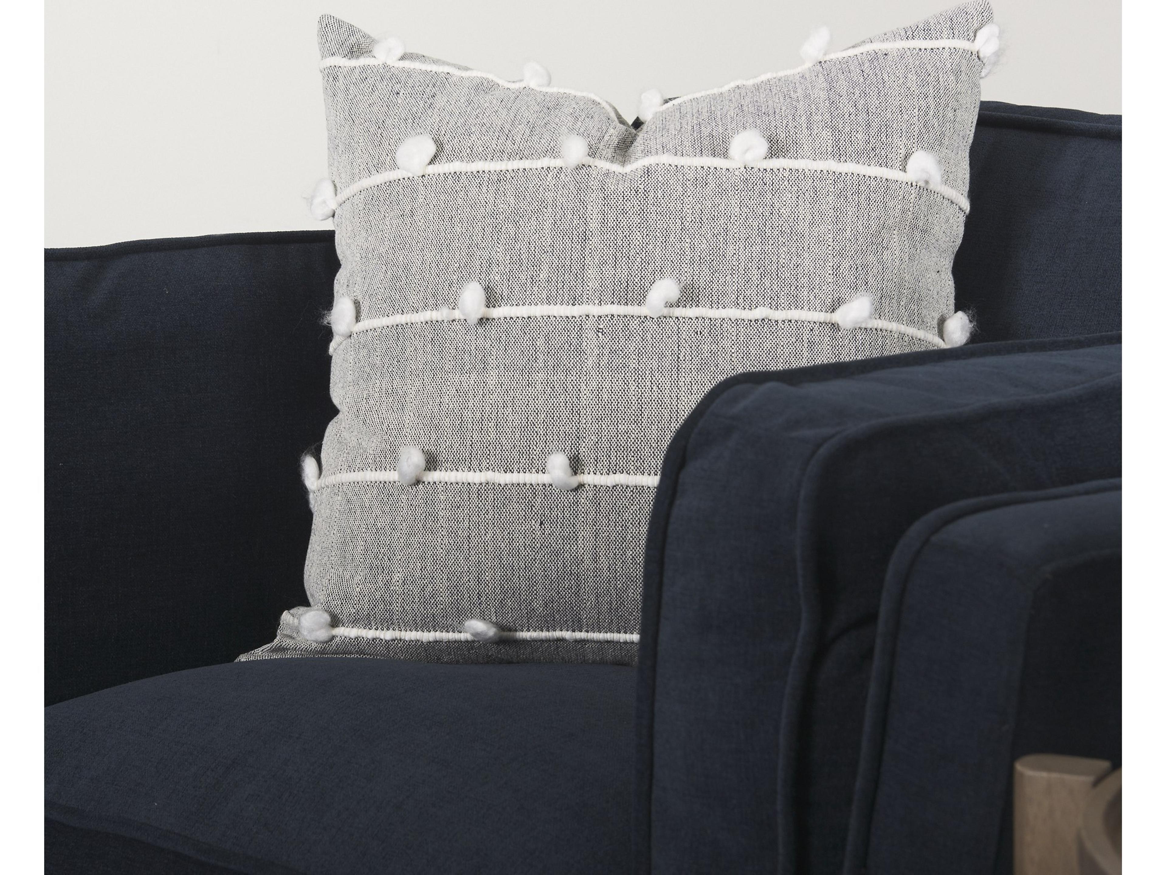 Mercana Brooks 41.7L x 34.8W x 33.5H Navy Blue Fabric Chair W/ Medium Brown Wooden Legs