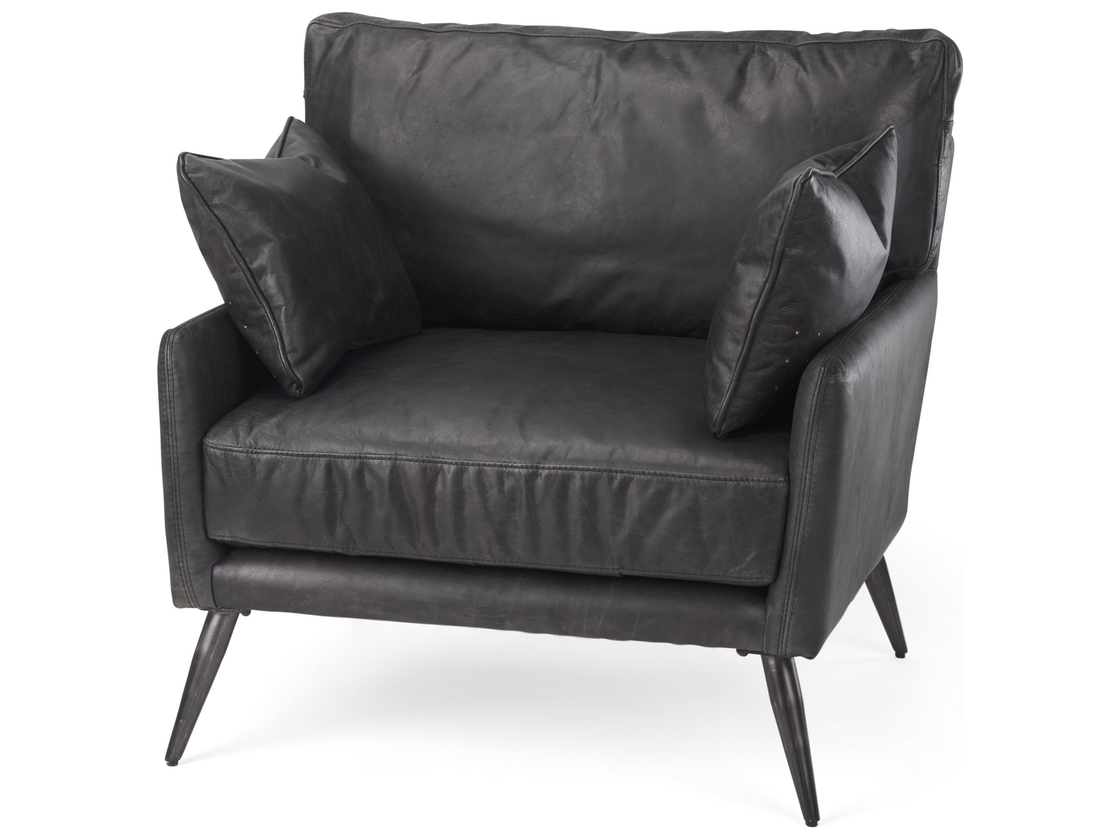 Cochrane 34.5L x 33.0W x 32.5H Black Leather Wrapped Chair
