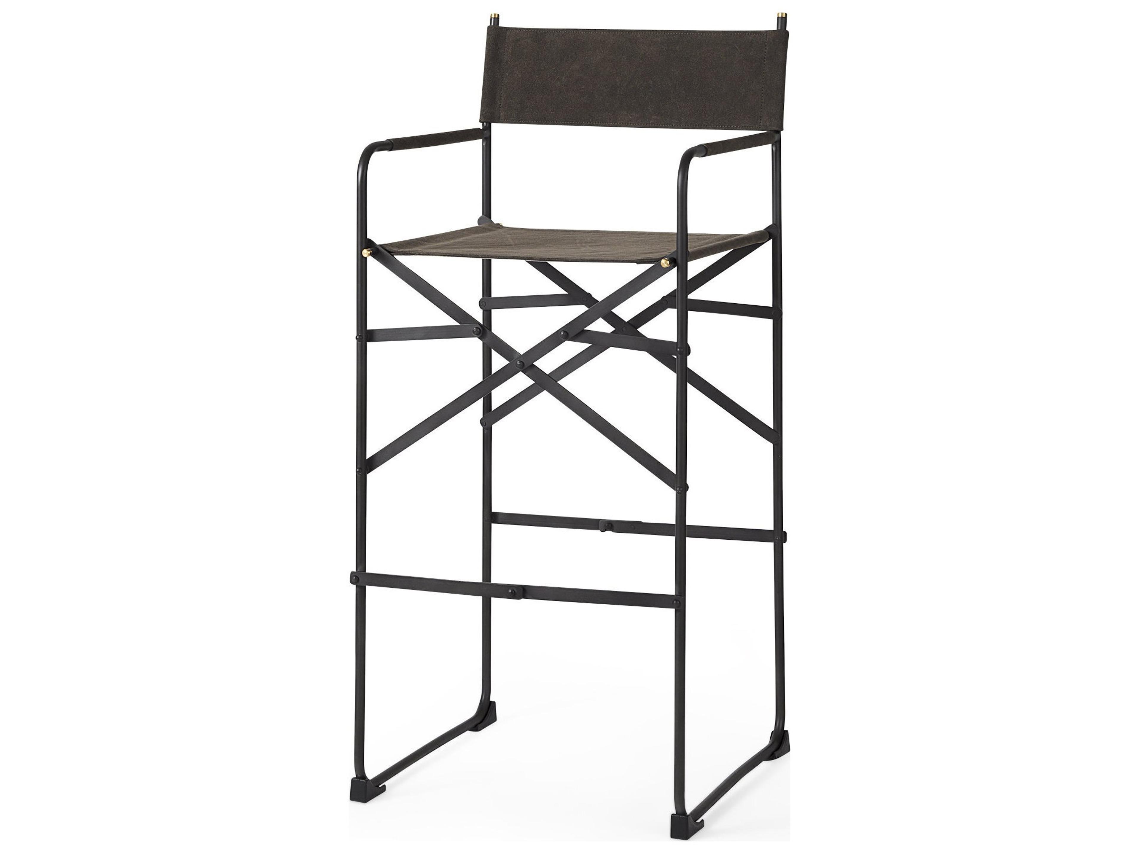 Direttore 19.3L x 19.3W x 44.1H Brown/Gray Suede W/ Metal Frame Bar Stool