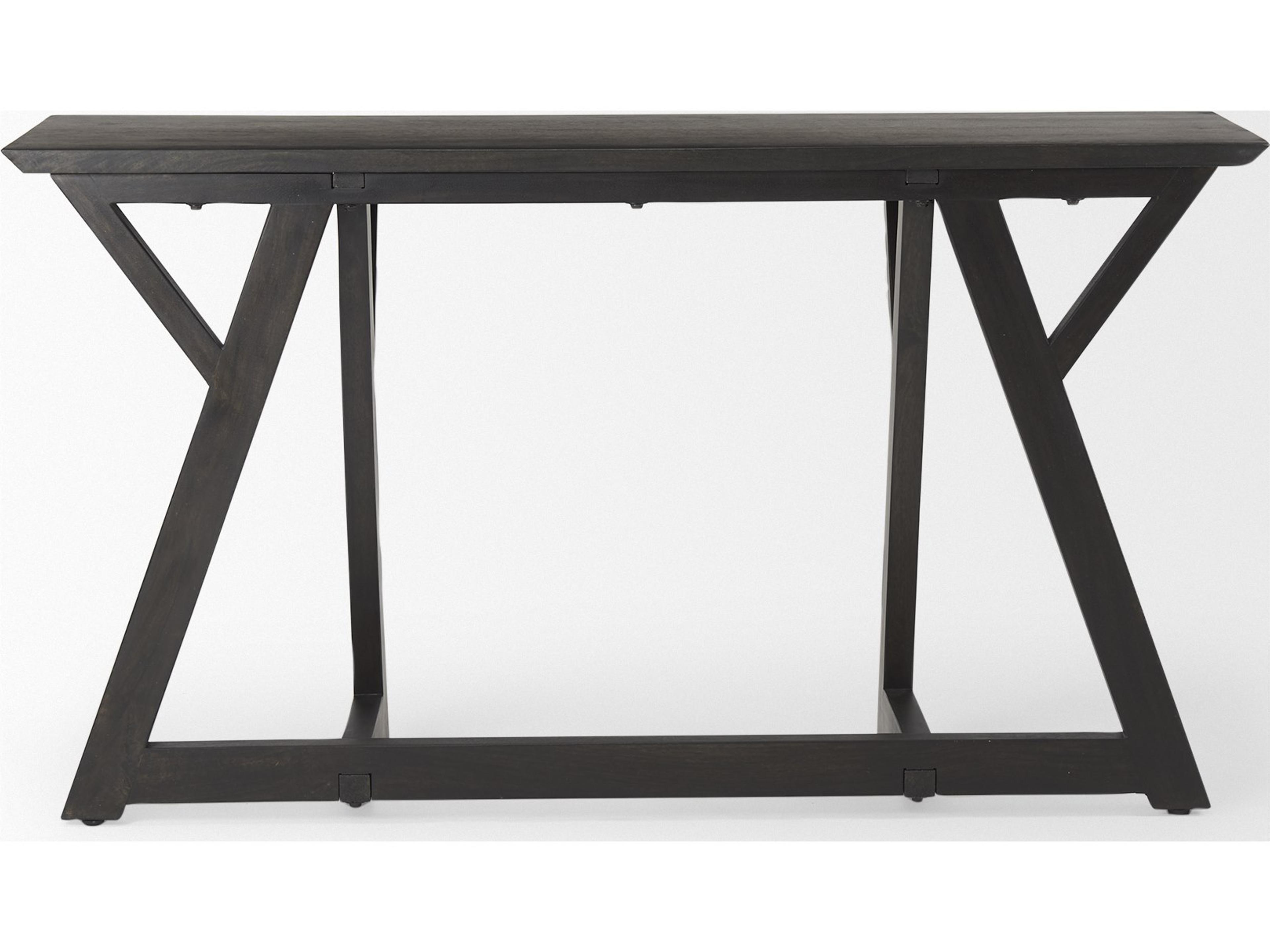 Mercana Jennings 54.0L x 16.0W x 29.5H Dark Brown Wood Console Table