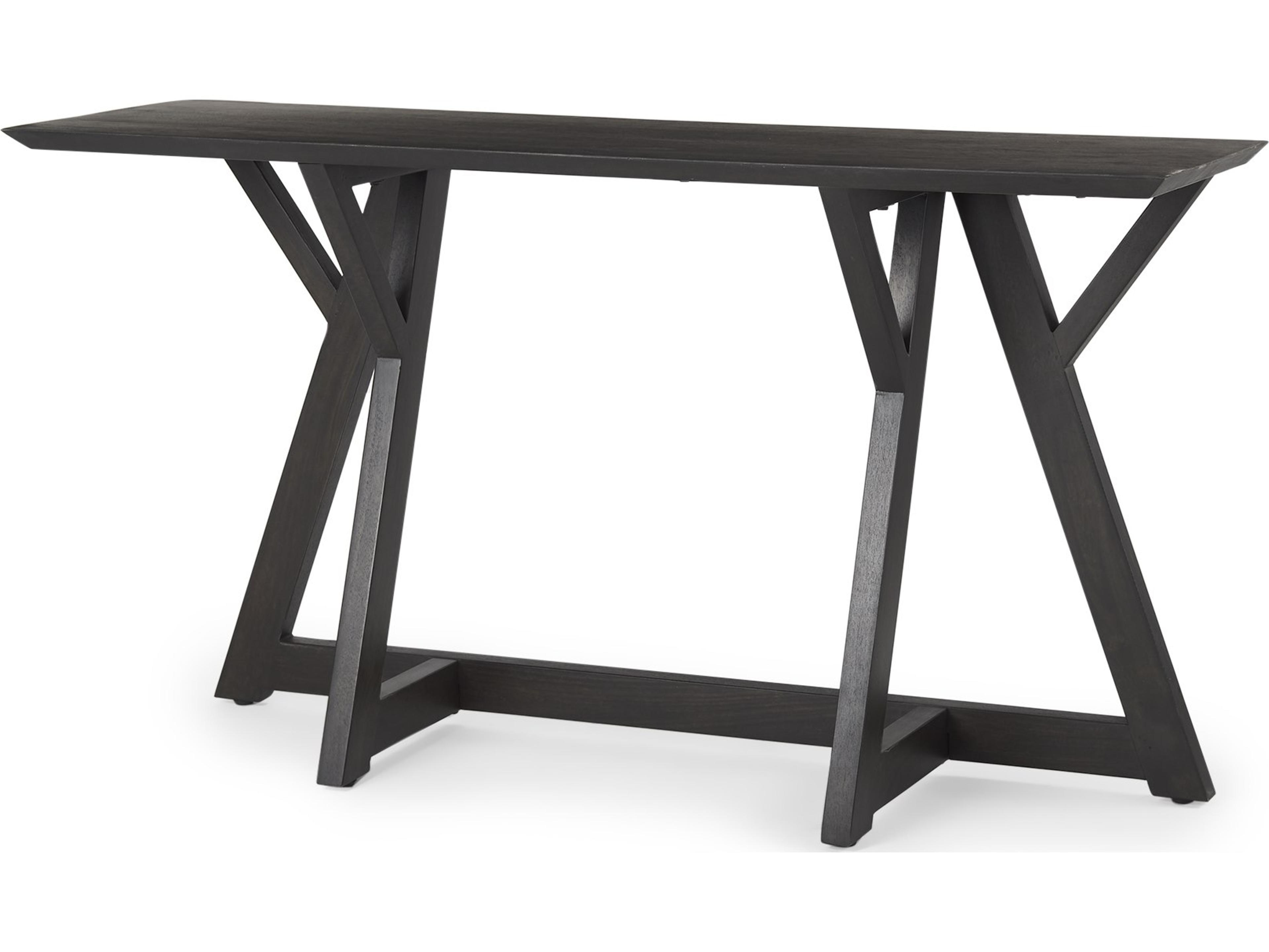 Jennings 54.0L x 16.0W x 29.5H Dark Brown Wood Console Table