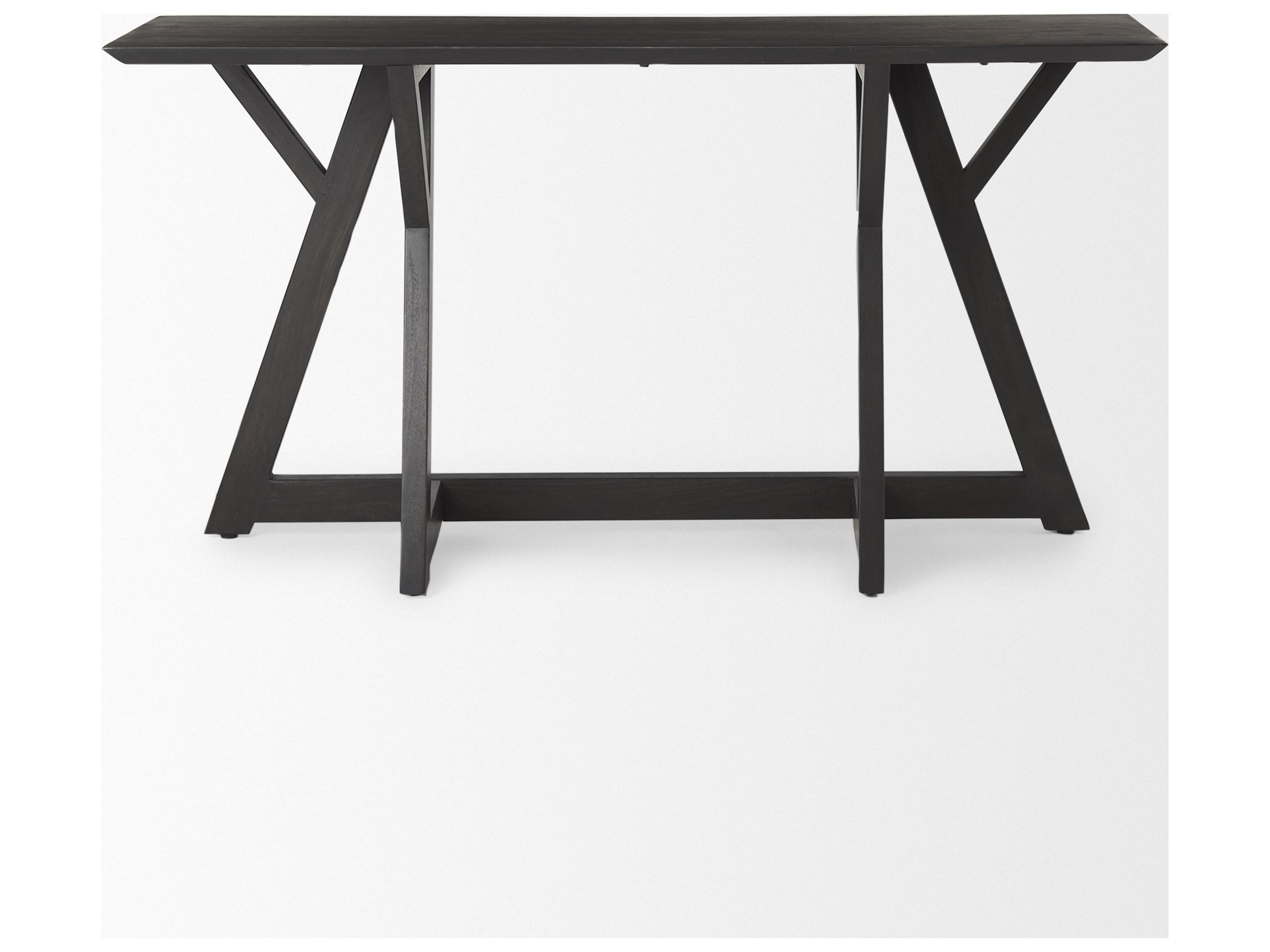 Mercana Jennings 54.0L x 16.0W x 29.5H Dark Brown Wood Console Table