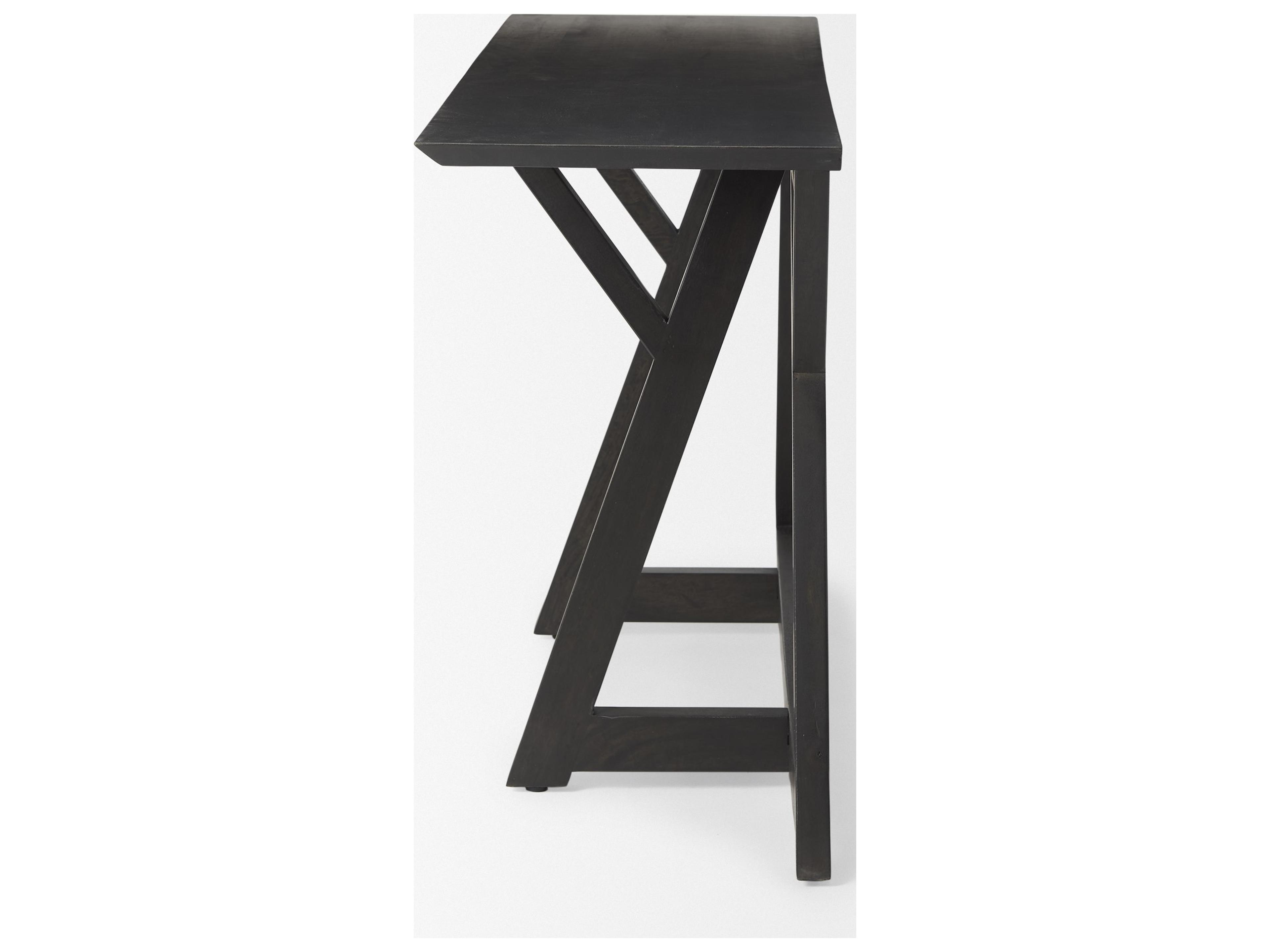 Mercana Jennings 54.0L x 16.0W x 29.5H Dark Brown Wood Console Table