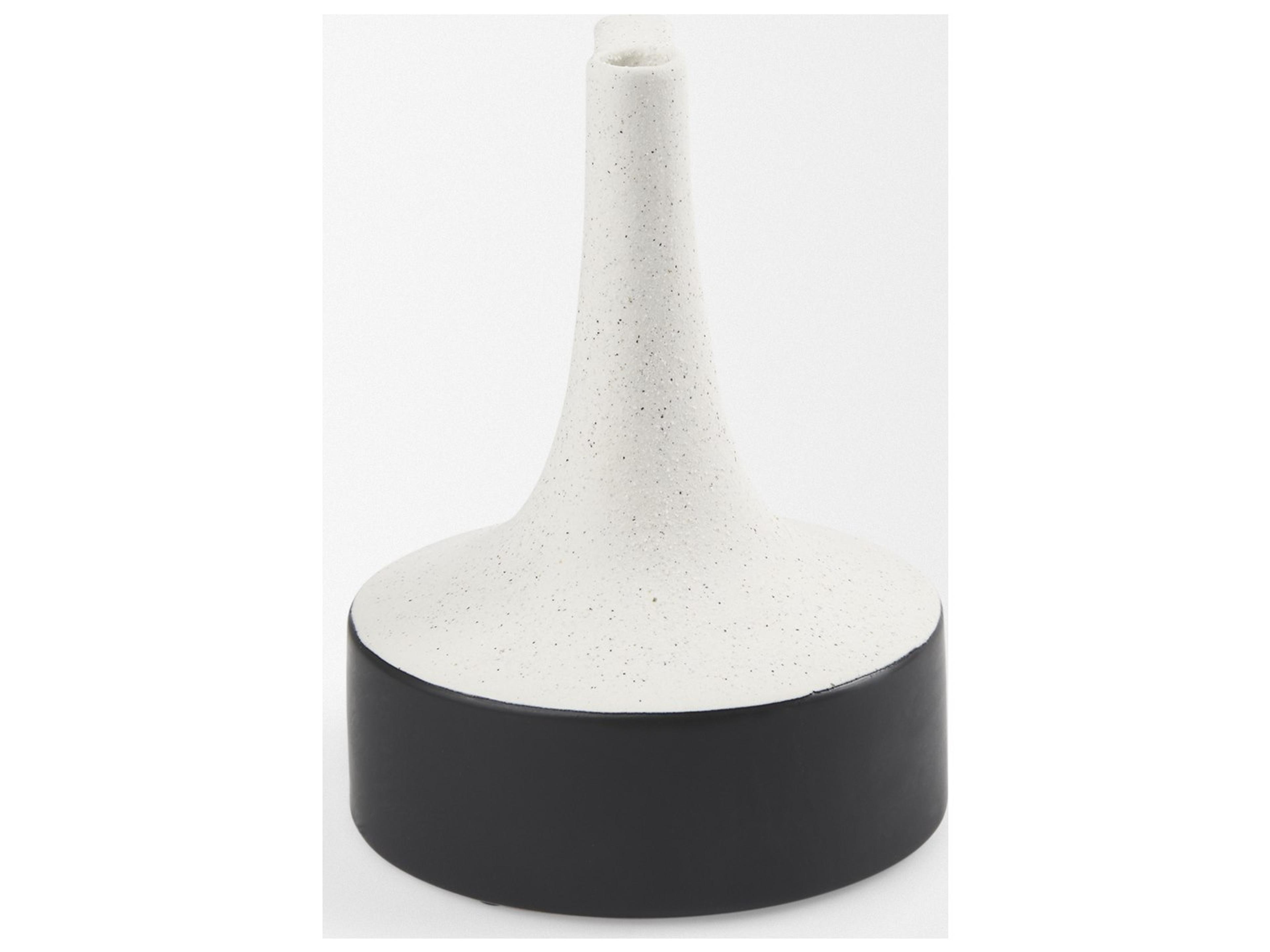 Mercana Burton 8.3H Small White and Black Ceramic Jug Vase