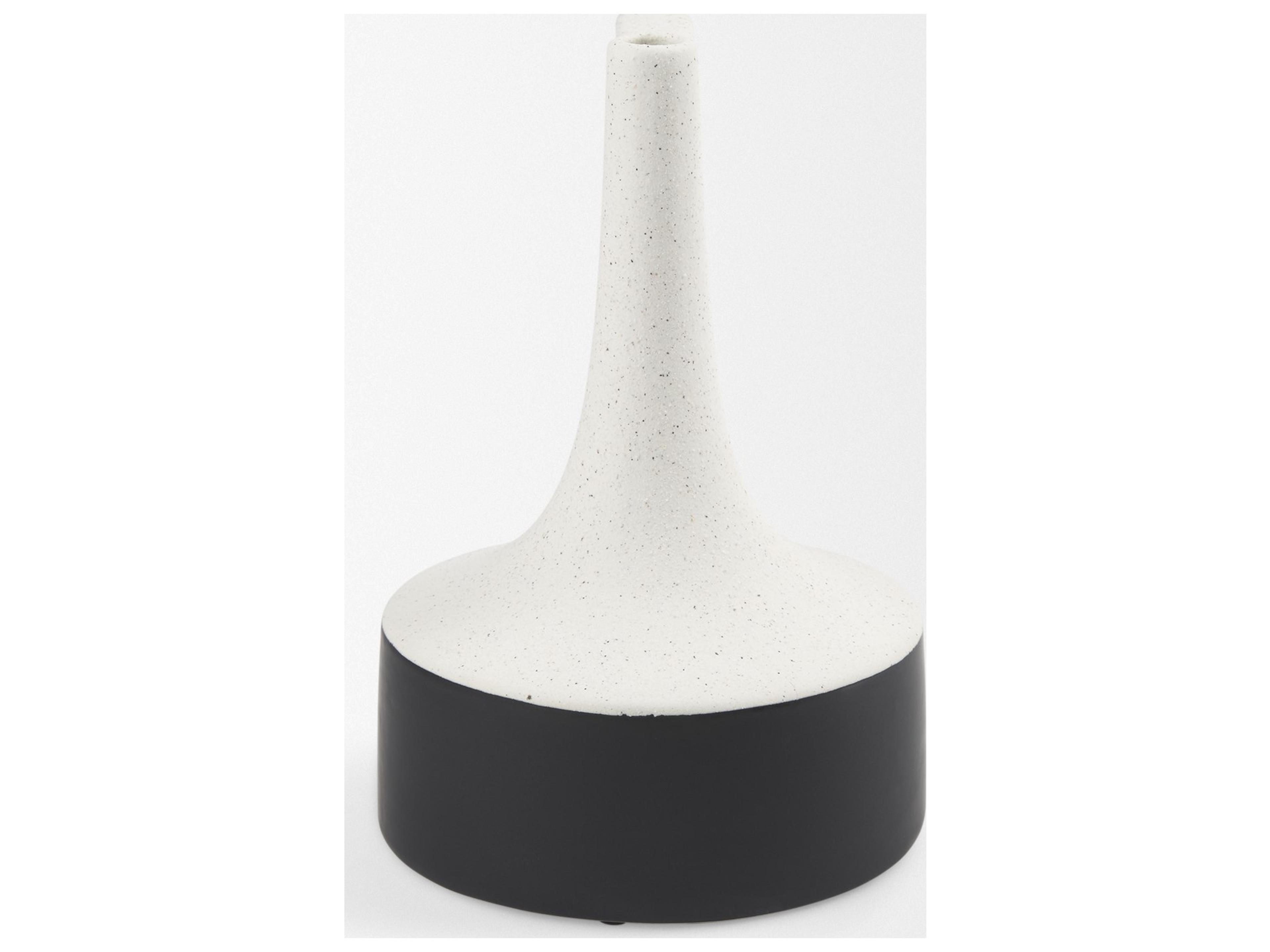 Mercana Burton 11.6H Medium White and Black Ceramic Jug Vase