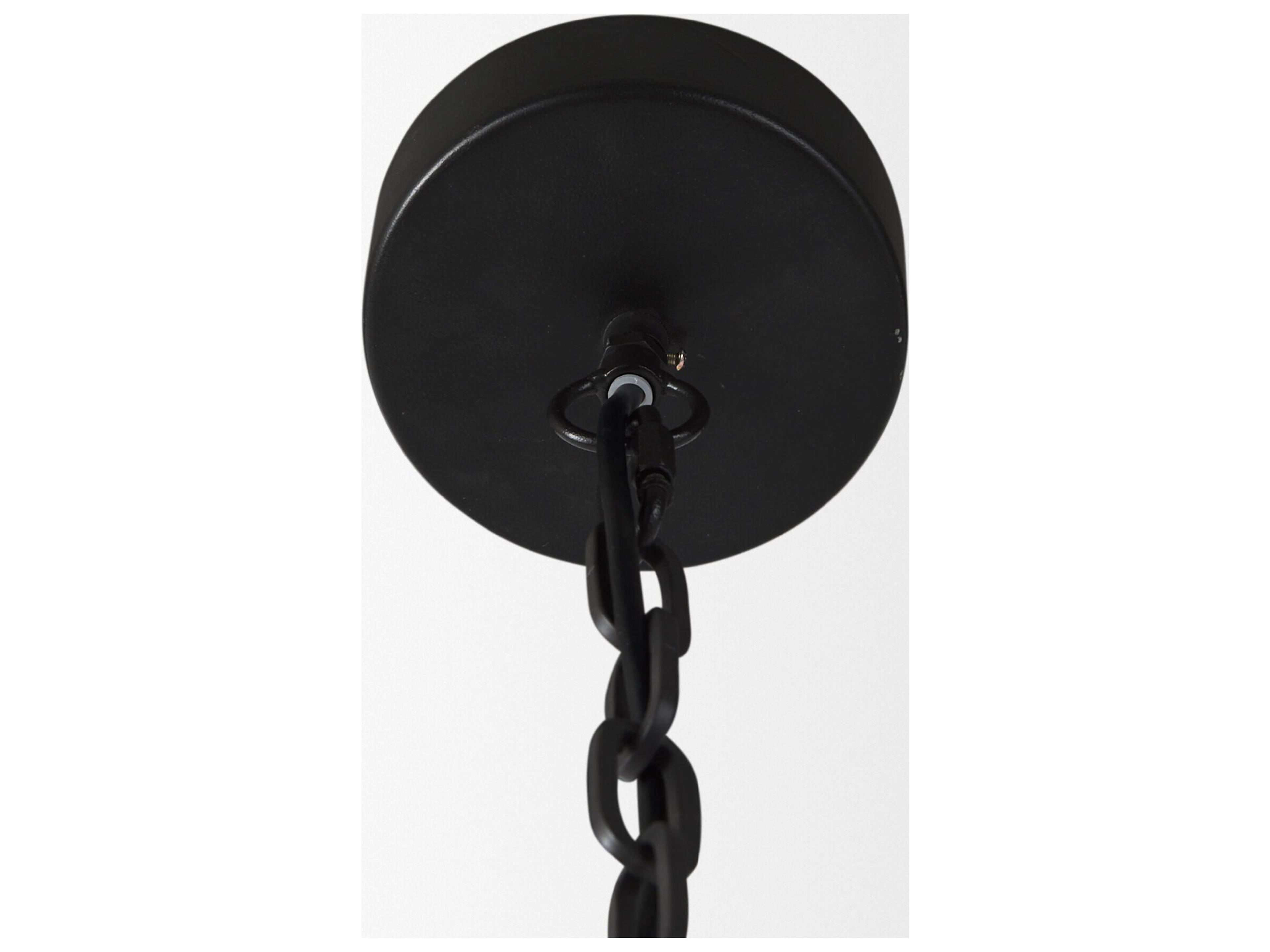 Mercana Pendra 19.7L x 19.7W x 89.0H Black Metal Wooden Bead Three Bulb Chandelier