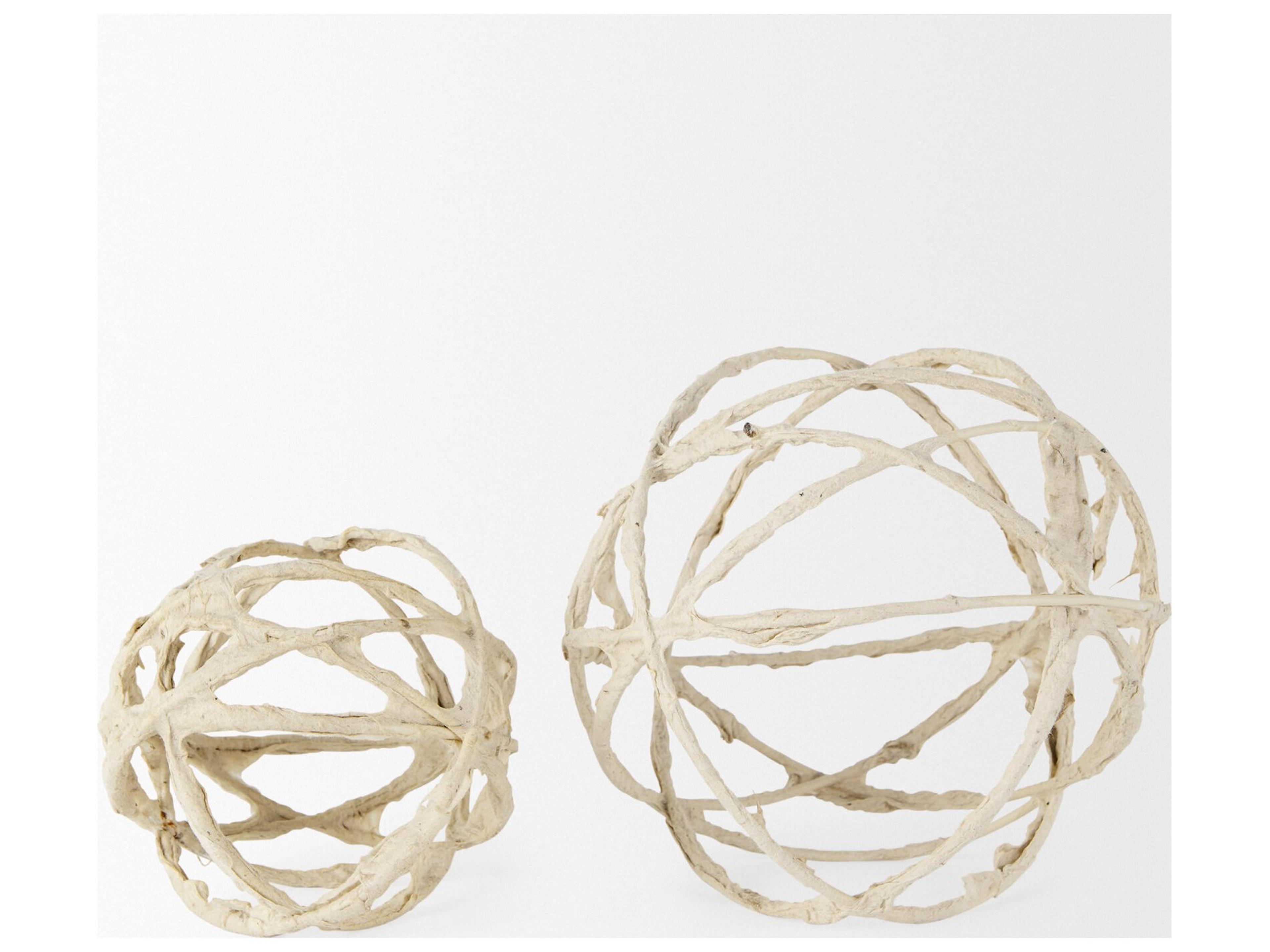 Mercana Kali 4.5L x 4.5W x 4.5H Small Beige Decorative Metal and Paper Object