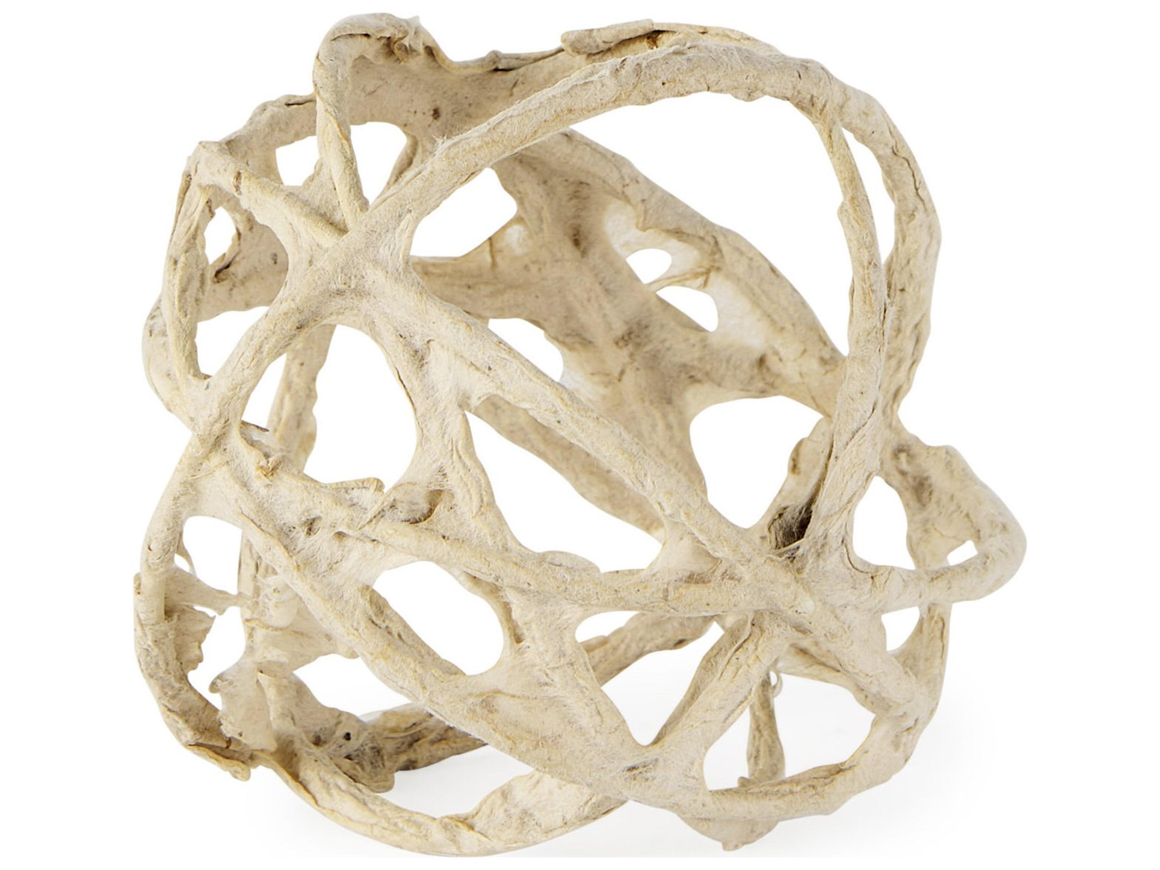 Mercana Kali 4.5L x 4.5W x 4.5H Small Beige Decorative Metal and Paper Object