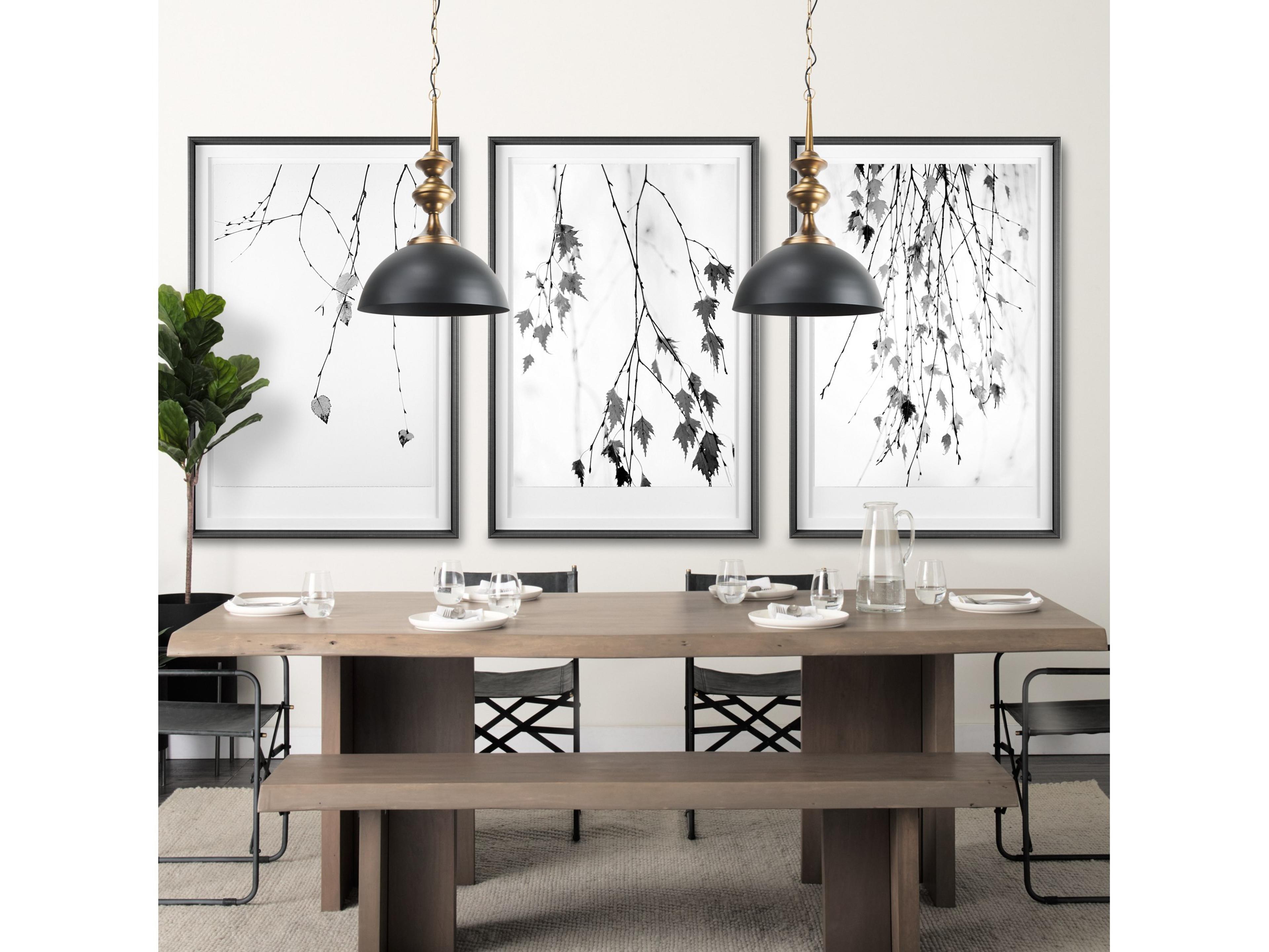 Mercana Willson 17.0L x 17.0W x 29.0H Black Iron W/Antique Brass Dome Pendant Light