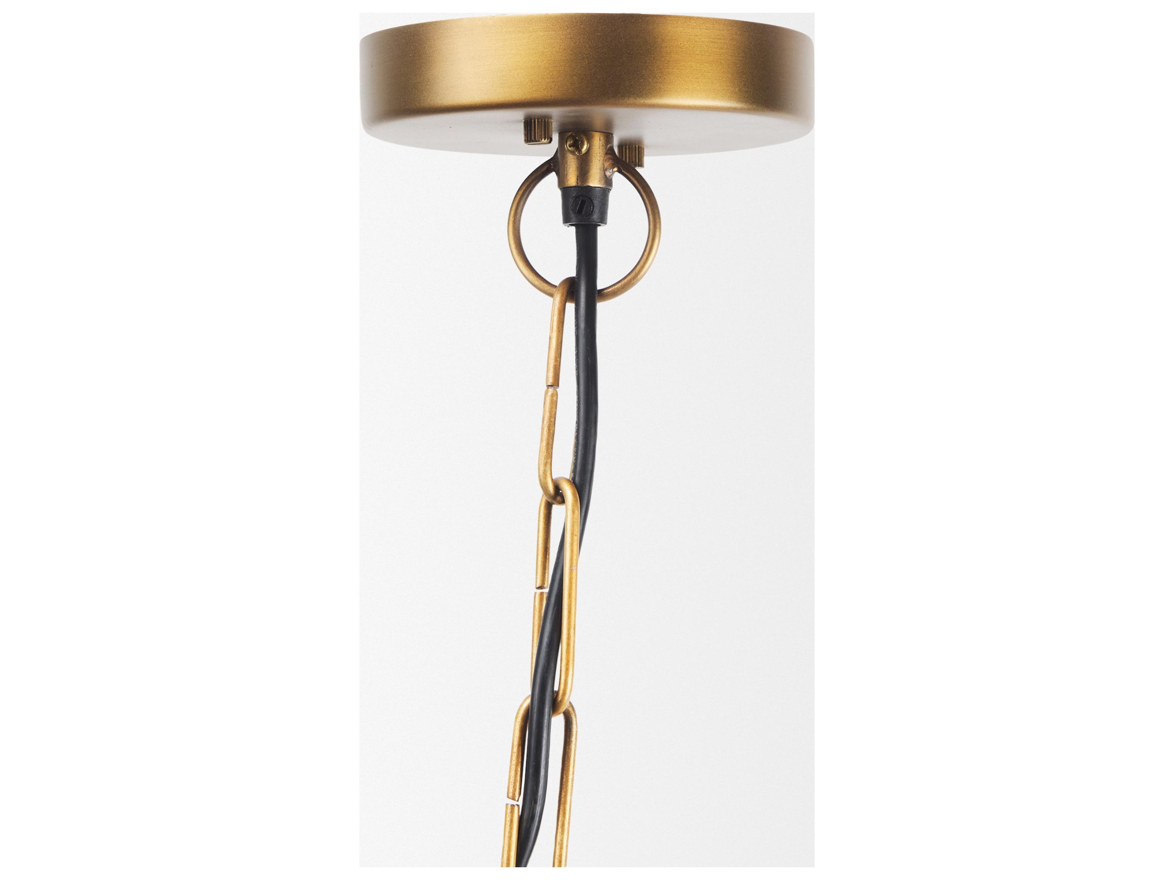 Mercana Willson 17.0L x 17.0W x 29.0H Black Iron W/Antique Brass Dome Pendant Light