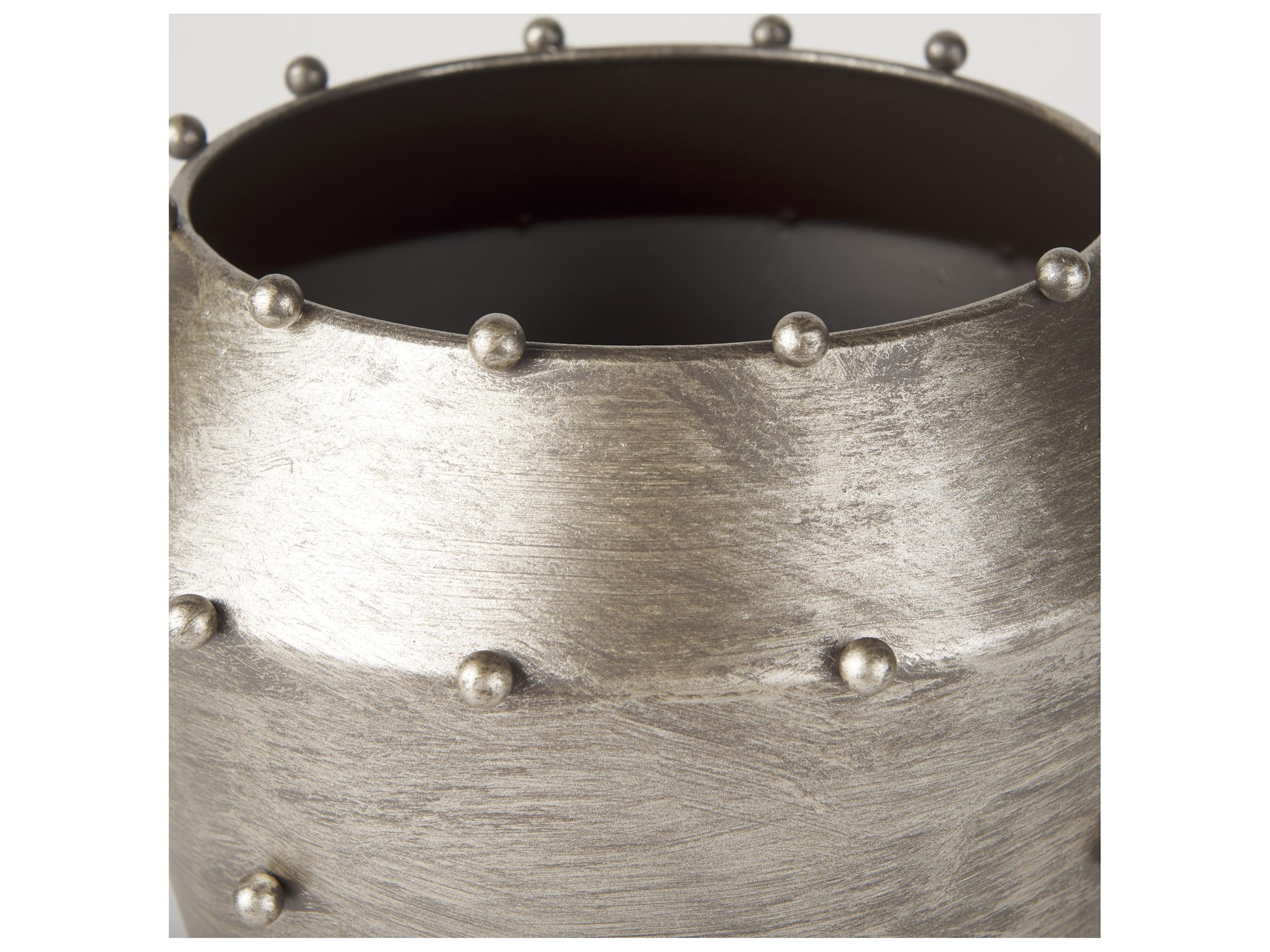 Mercana Elio 12.2H Large Champagne Metal W/Studs Vase