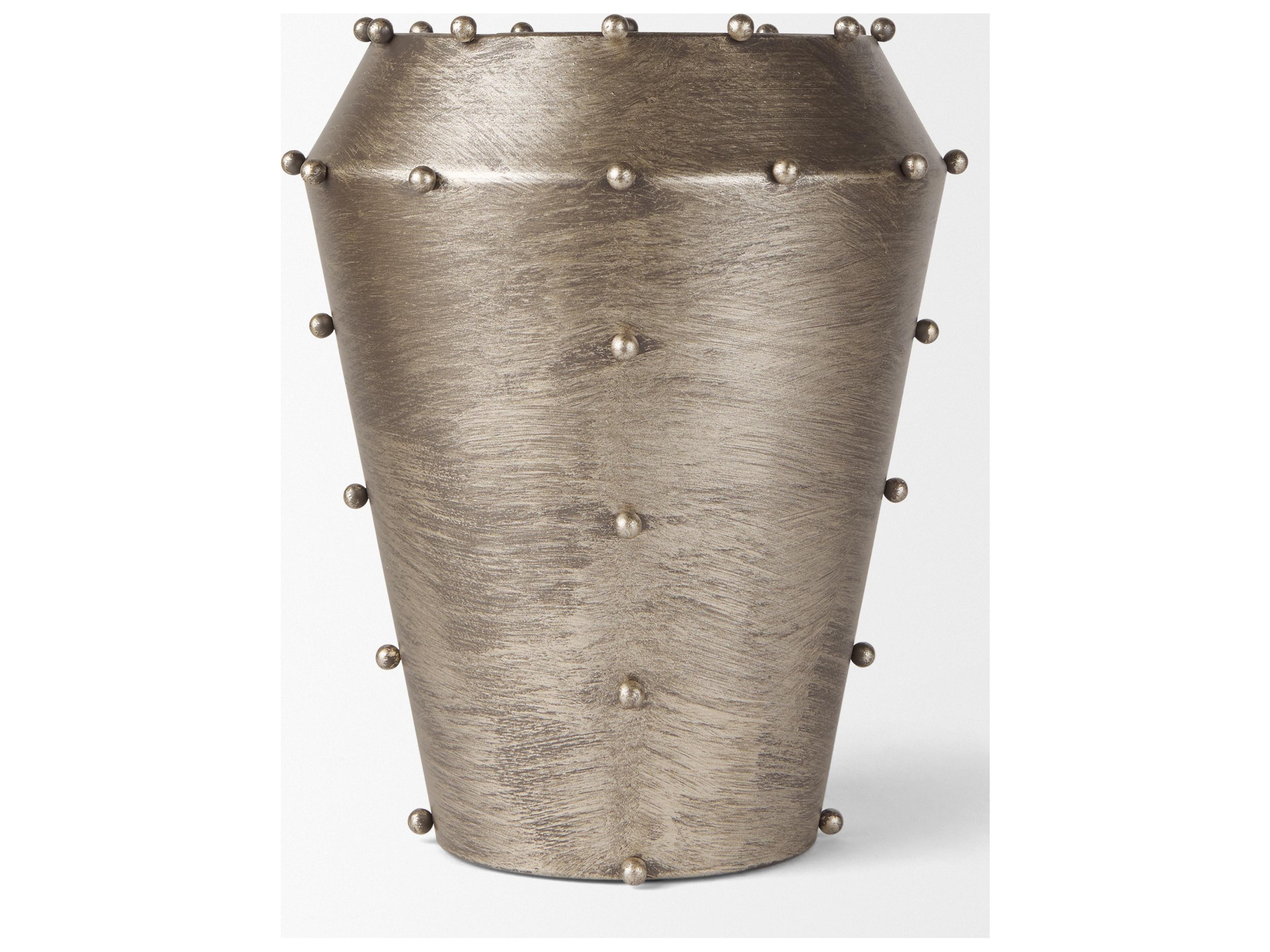 Mercana Elio 12.2H Large Champagne Metal W/Studs Vase