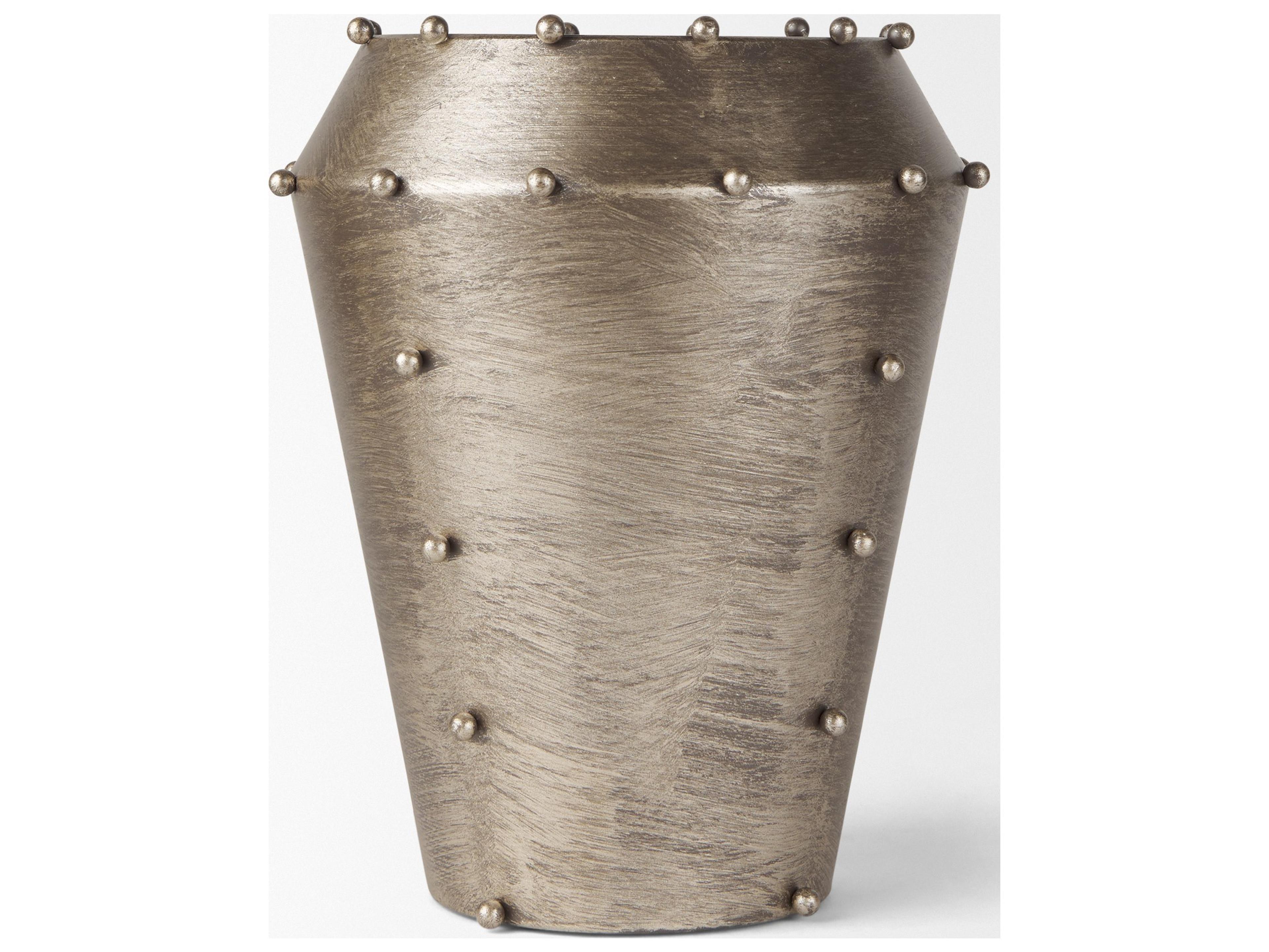 Mercana Elio 12.2H Large Champagne Metal W/Studs Vase
