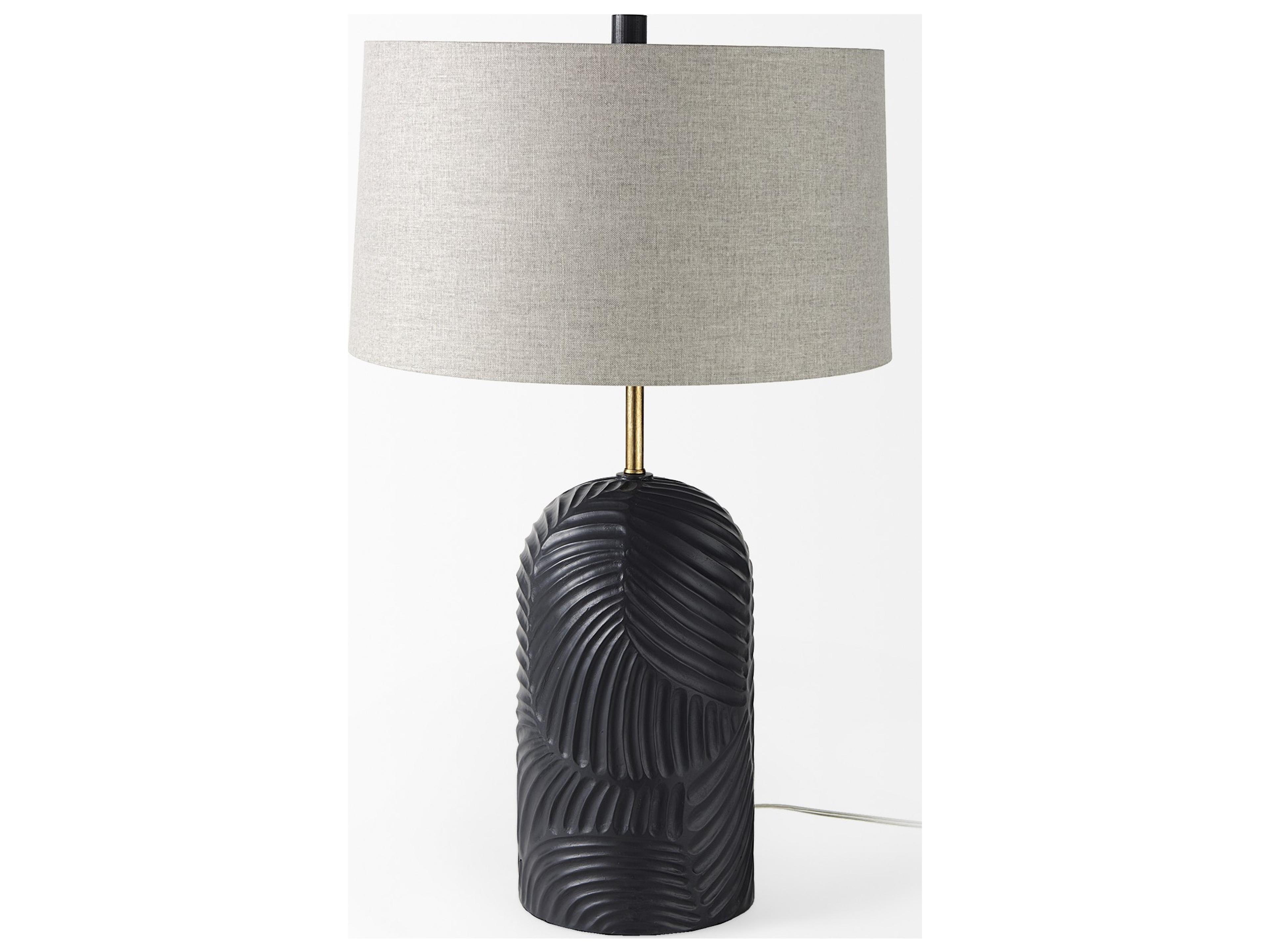 Mercana Quinn 18.0L x 18.0W x 28.8H Navy Base W/Beige Fabric Shade Table Lamp
