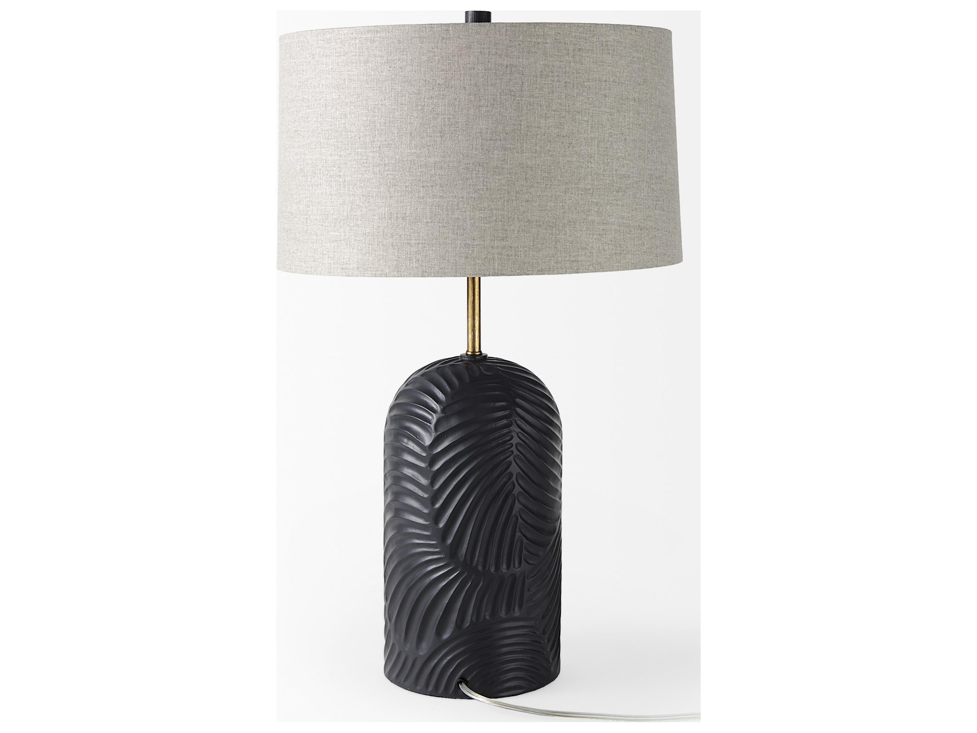 Mercana Quinn 18.0L x 18.0W x 28.8H Navy Base W/Beige Fabric Shade Table Lamp