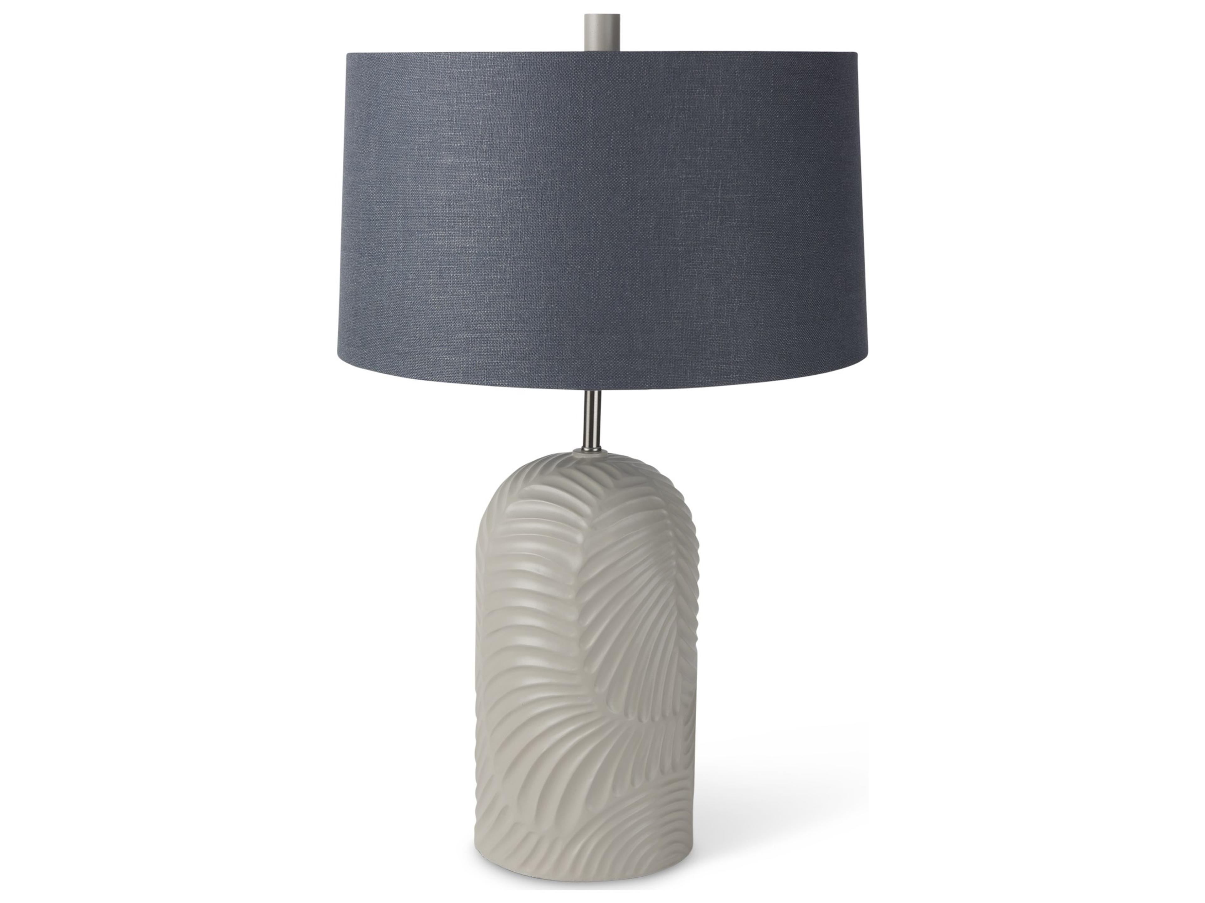 Quinn 19.0L x 19.0W x 24.6H Beige Base W/Navy Fabric Shade Table Lamp