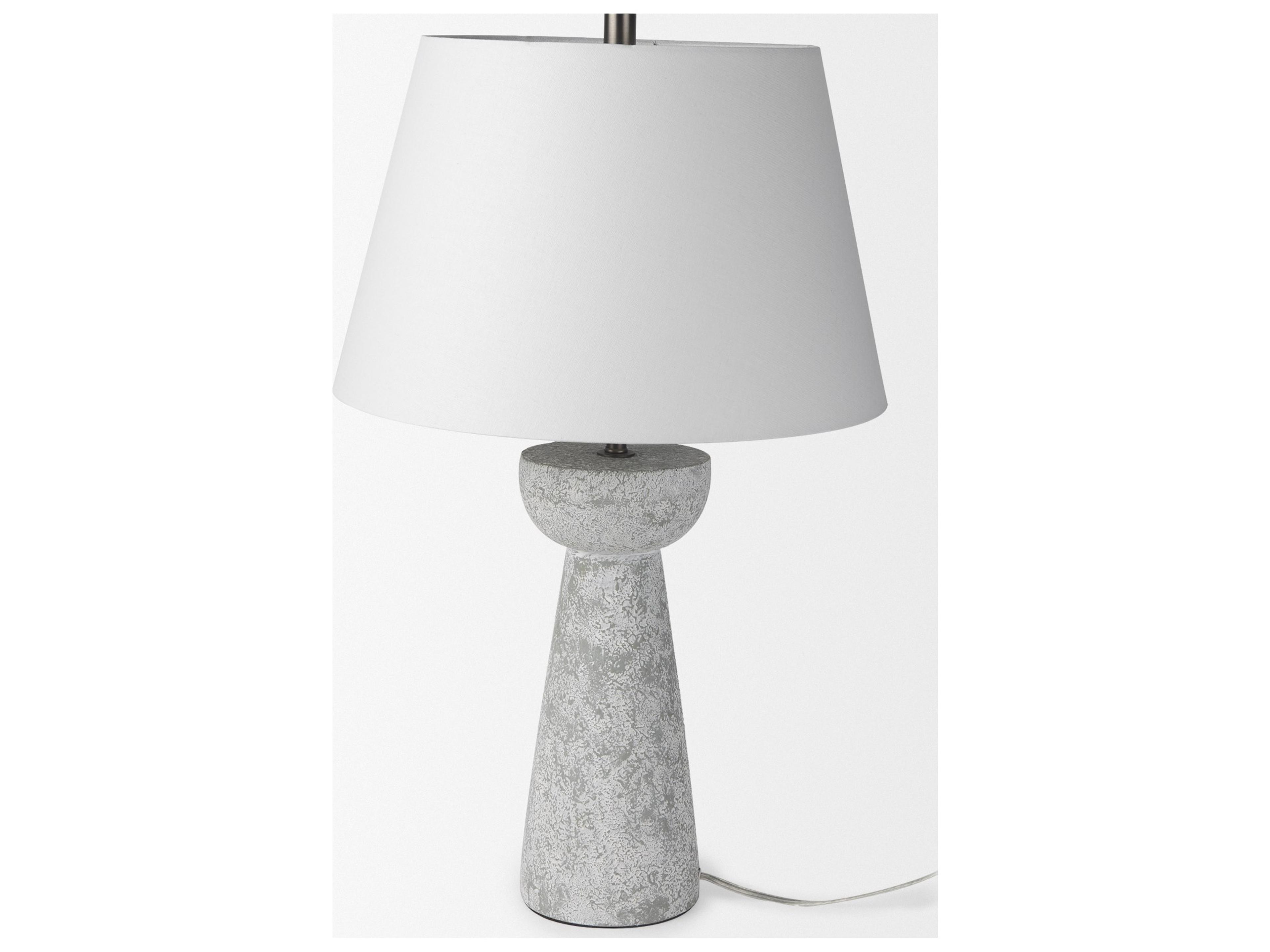 Mercana Julia 16.0L x 16.0W x 27.0H Gray Antique Painted Cement Table Lamp