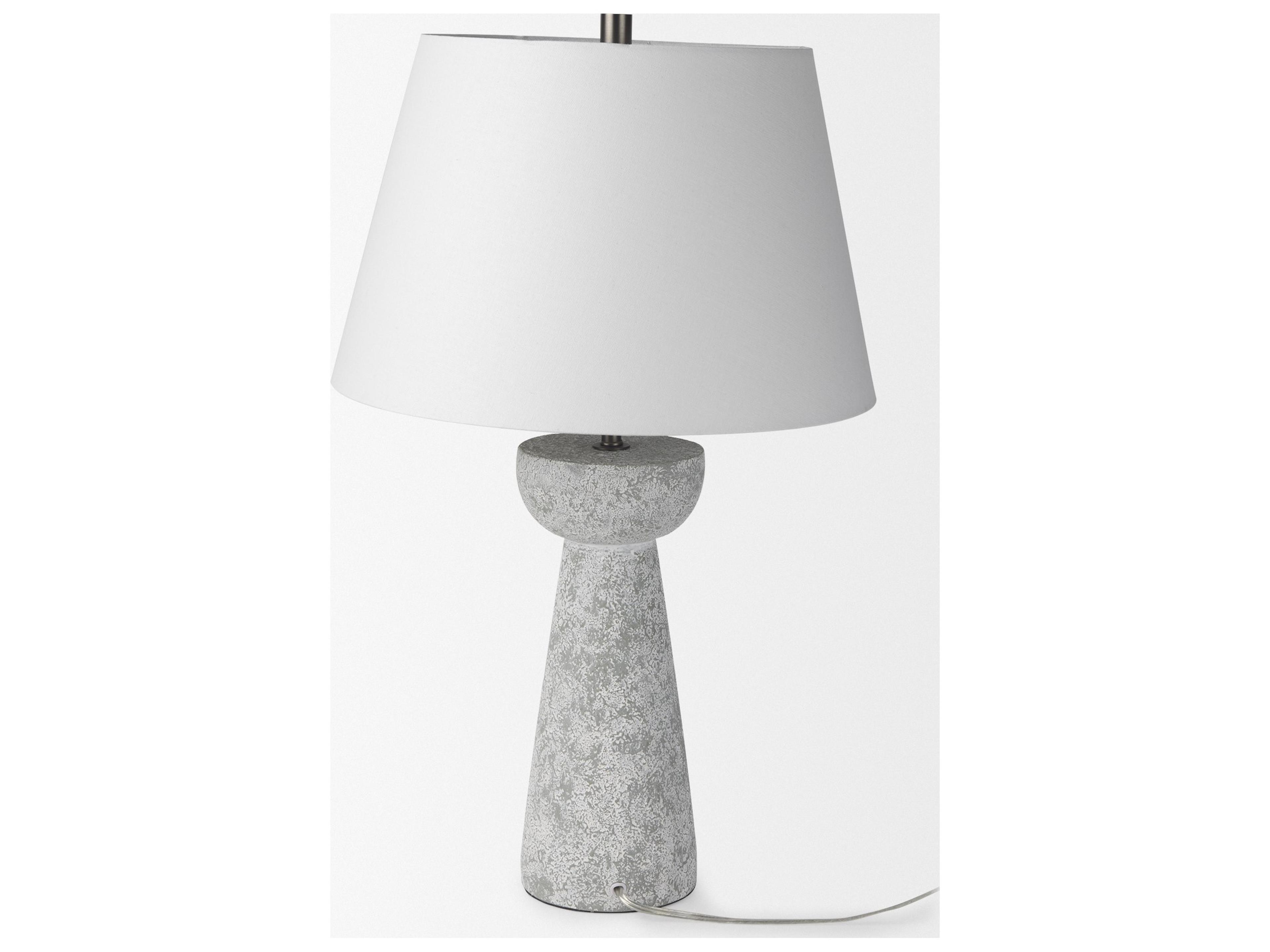 Mercana Julia 16.0L x 16.0W x 27.0H Gray Antique Painted Cement Table Lamp