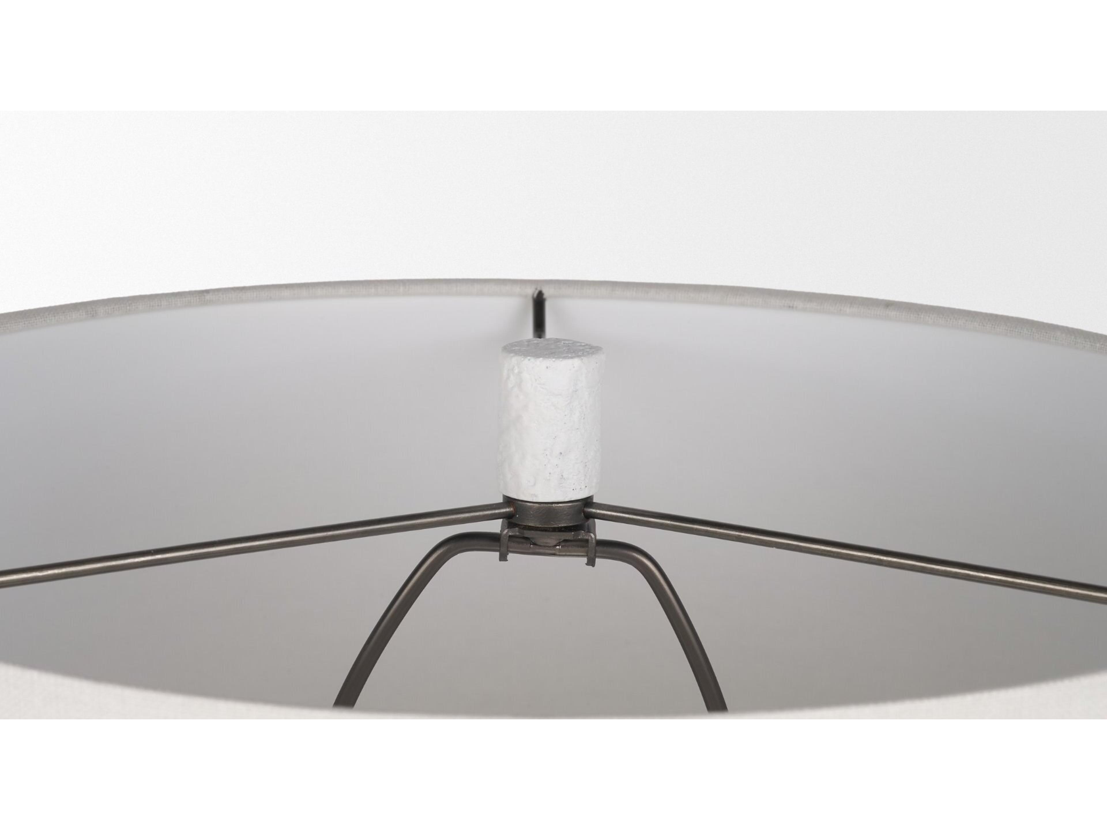 Mercana Everly  15.0L x 15.0W x 27.5H White Cement W/Beige Shade Table Lamp