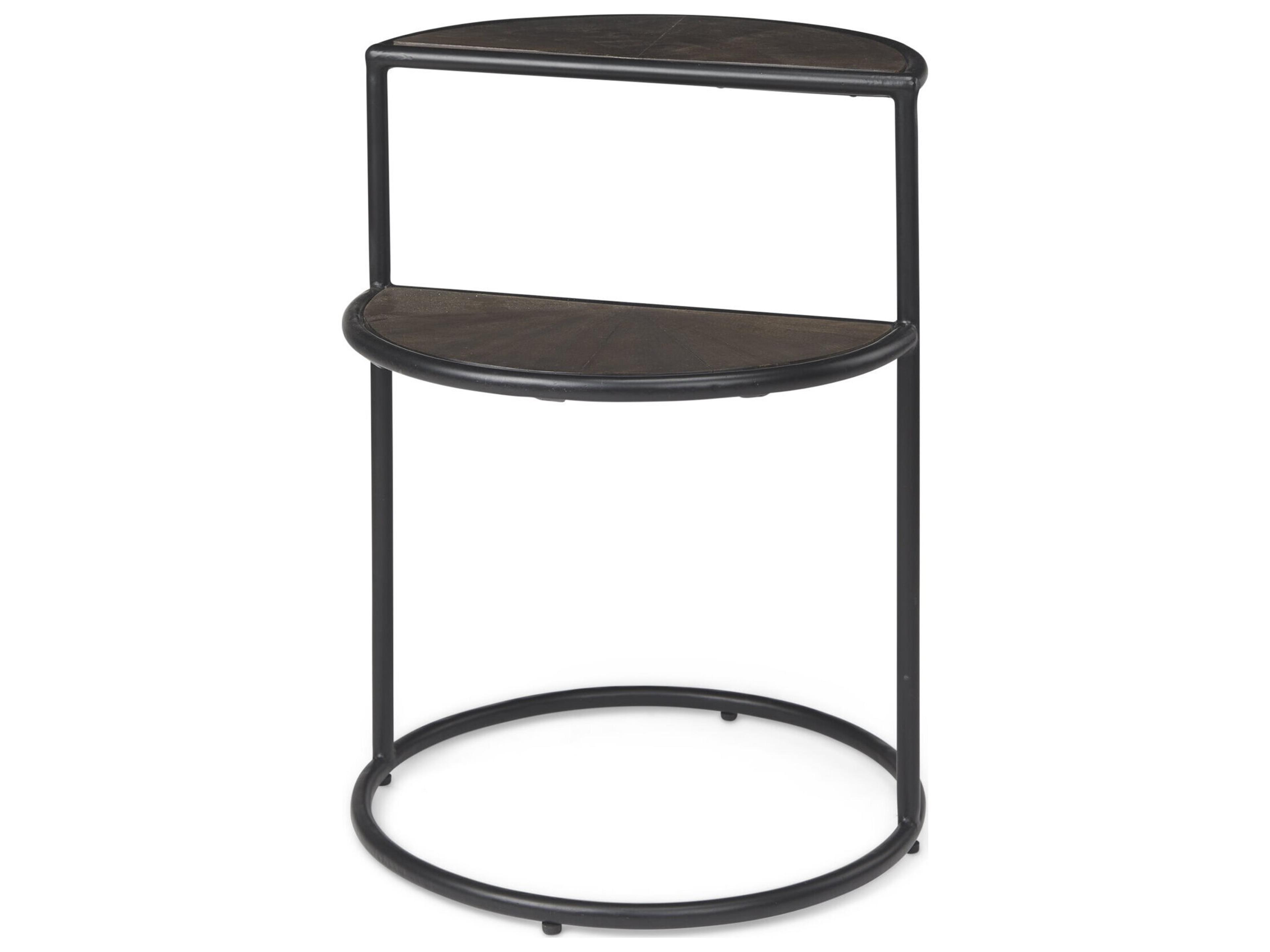 Arlo 20.5L x 20.5W x 24.4H Brown Wood W/Black Metal End Table