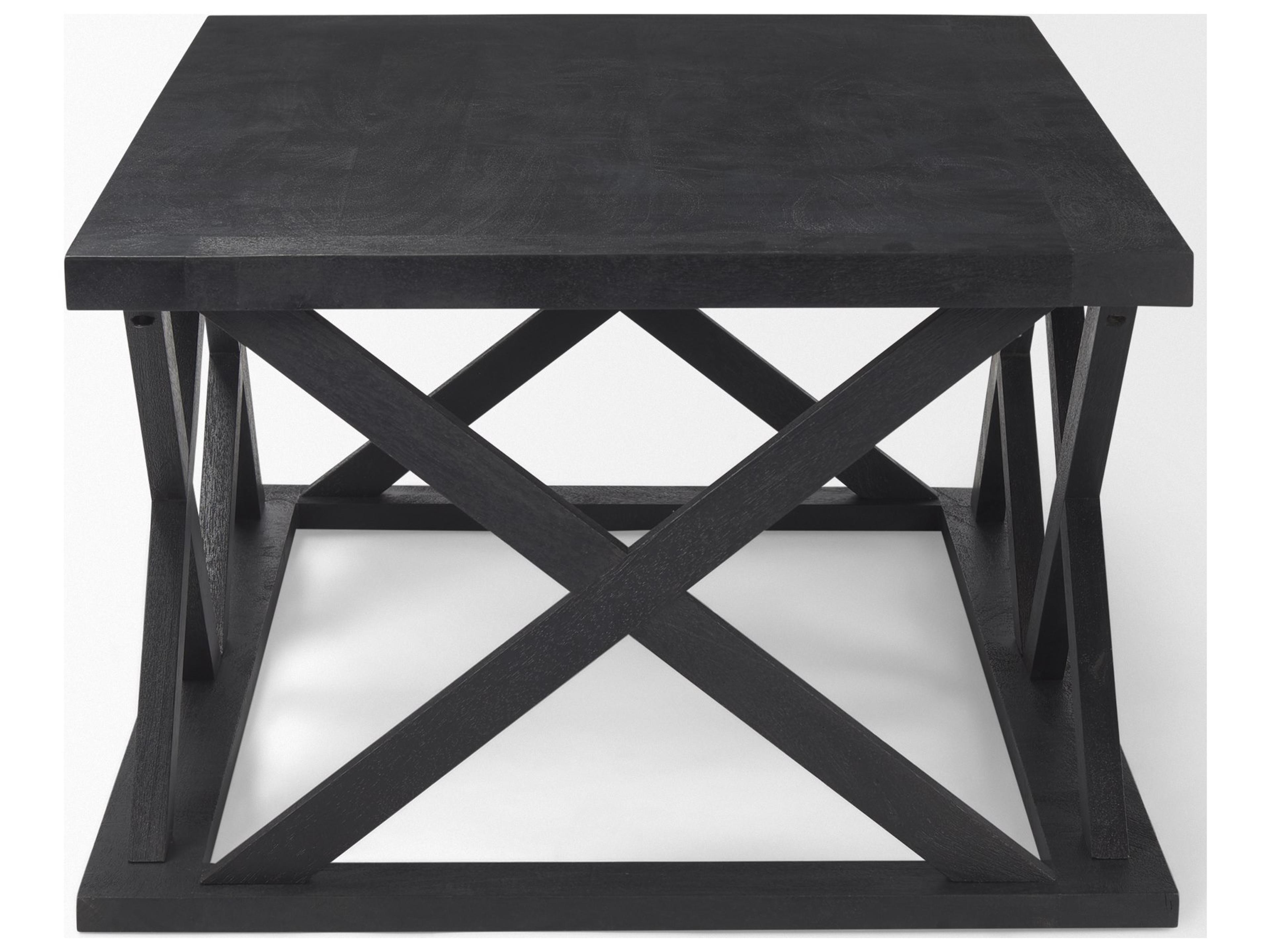 Mercana Forsey 48.0L x 28.0W x 17.5H Black Wood Rectangular Coffee Table