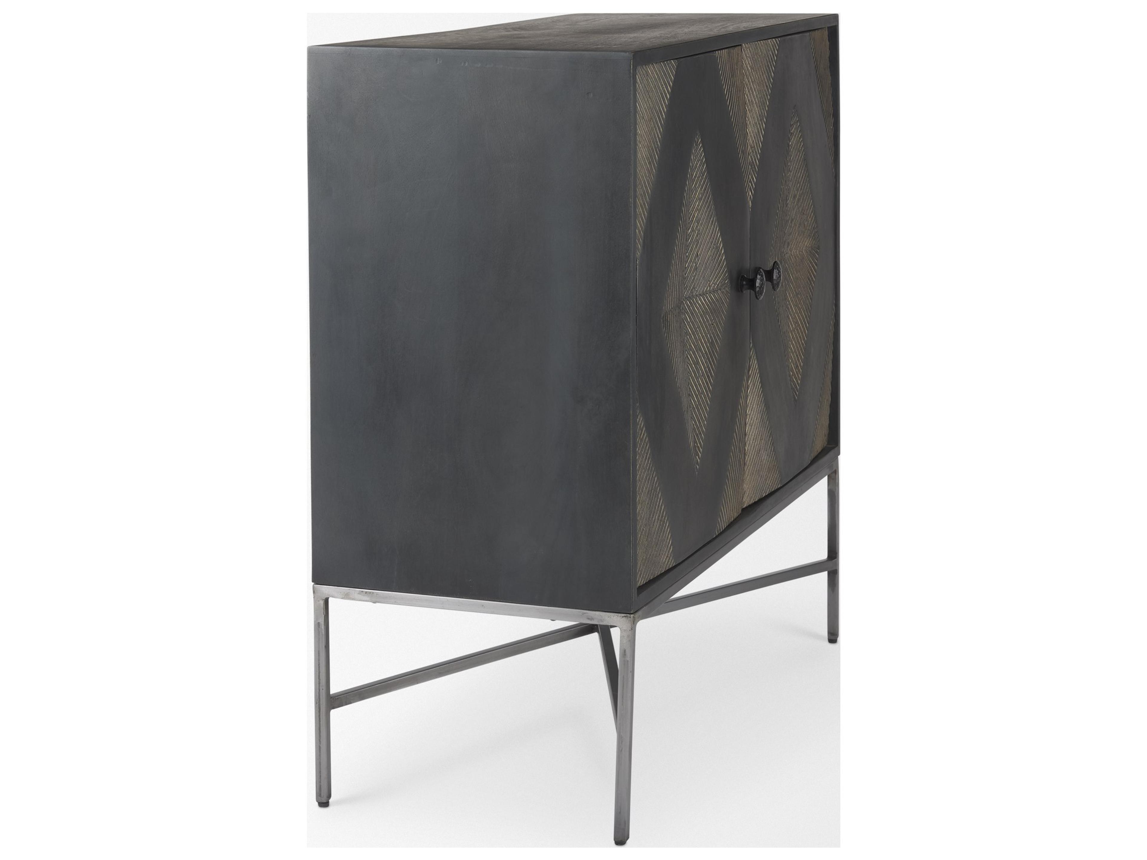 Mercana Hogarth 36.0L x 16.0W x 34.0H 2 Door Dark Accent Cabinet