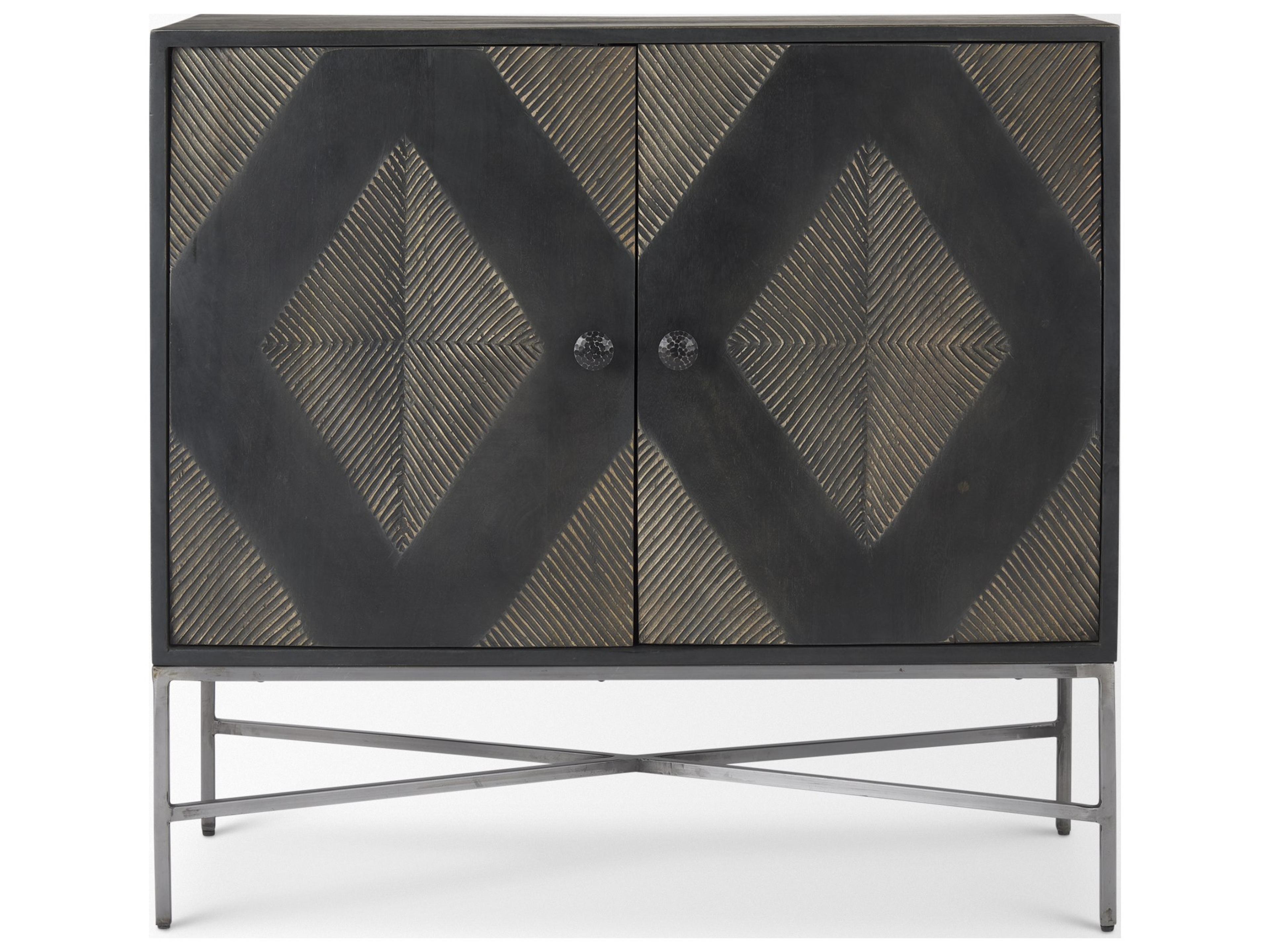 Mercana Hogarth 36.0L x 16.0W x 34.0H 2 Door Dark Accent Cabinet