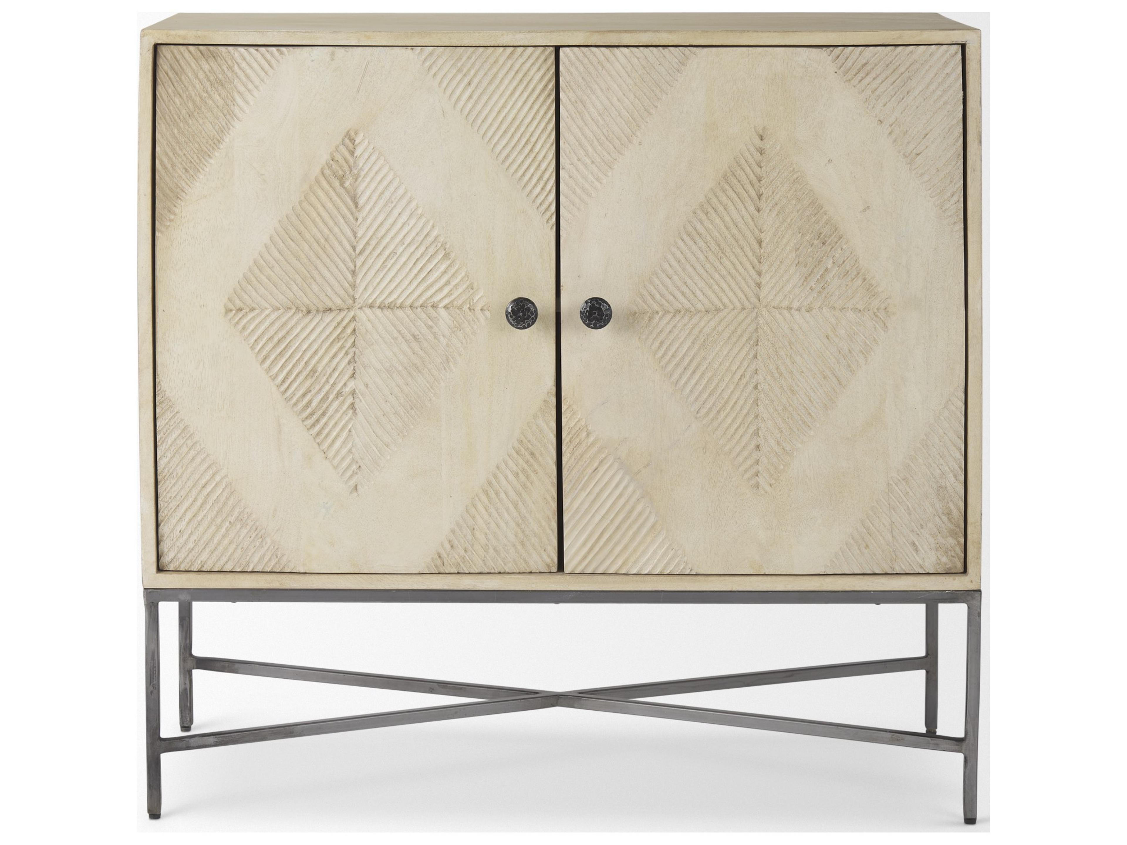 Mercana Hogarth 36.0L x 16.0W x 34.0H 2 Door Blonde Wood Accent Cabinet