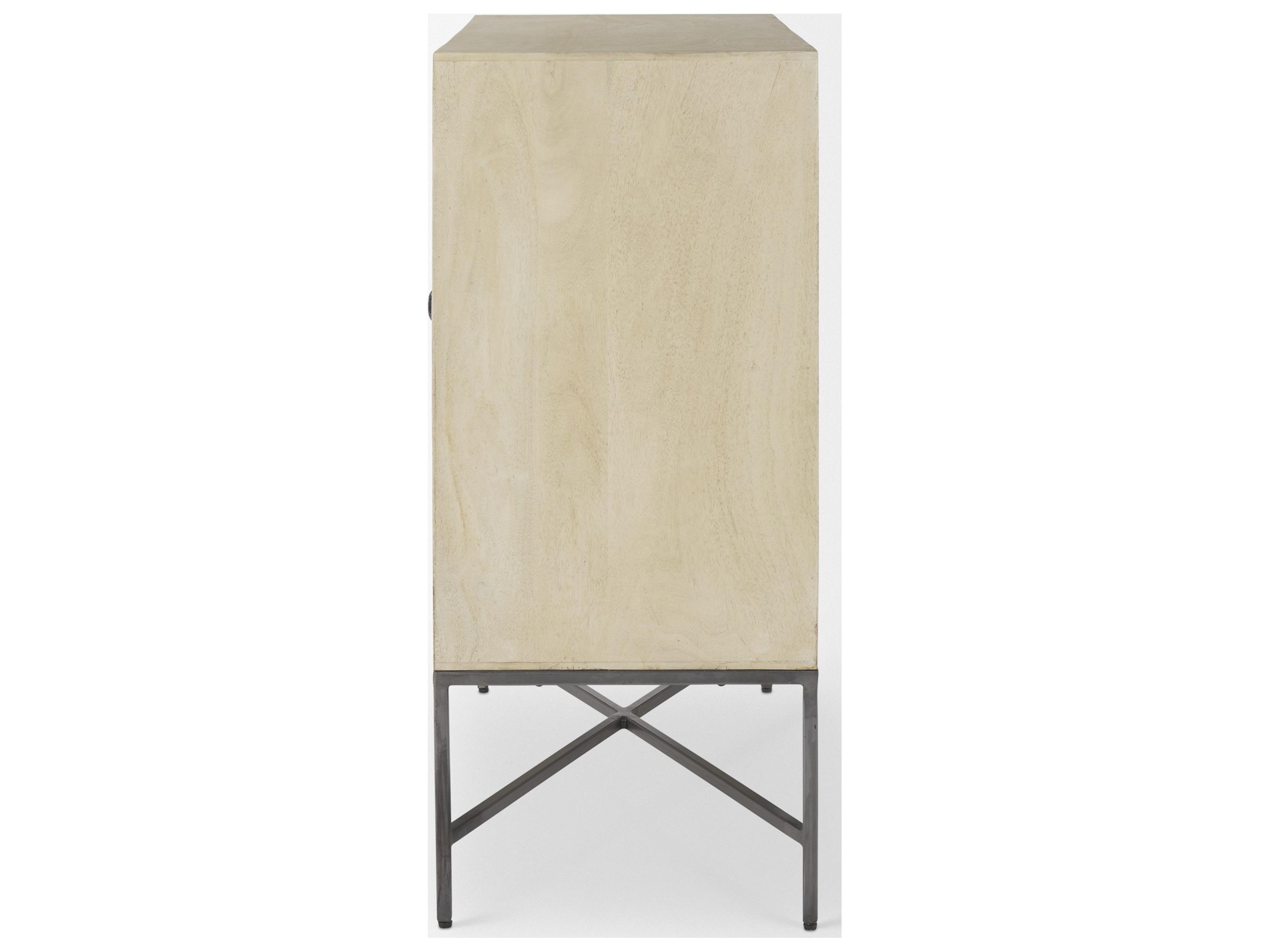 Mercana Hogarth 36.0L x 16.0W x 34.0H 2 Door Blonde Wood Accent Cabinet