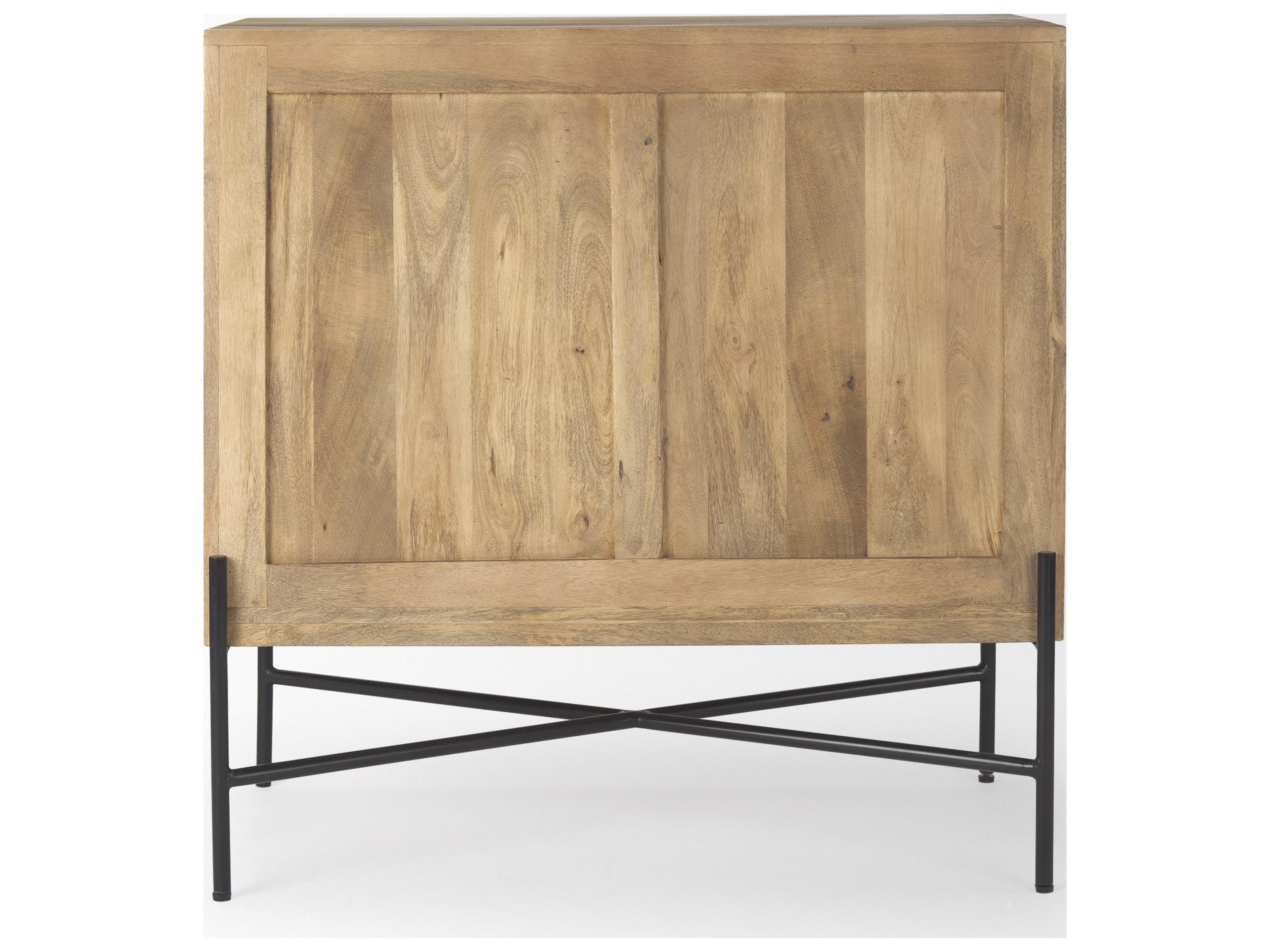 Mercana Cairo 36.0L x 19.5W x 36.0H 2 Door Wood and Metal Cabinet