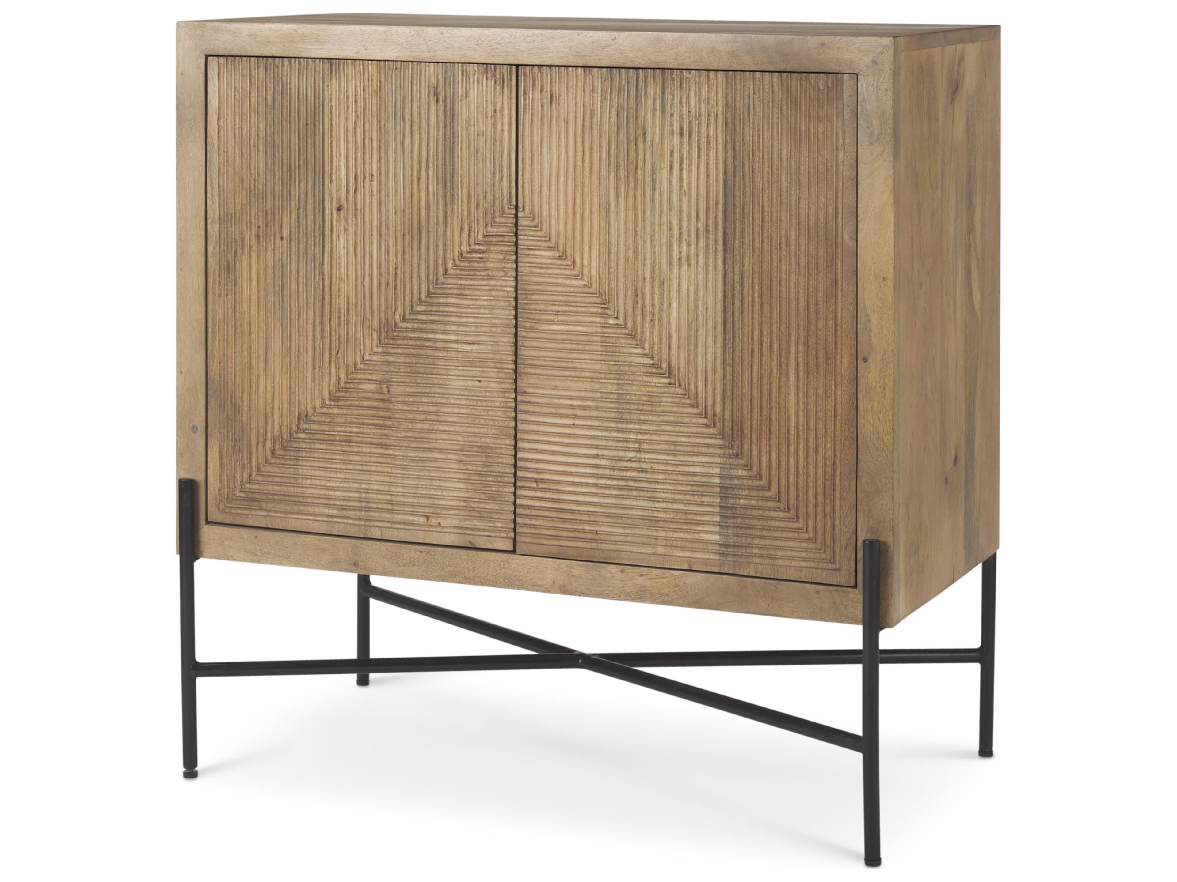 Cairo 36.0L x 19.5W x 36.0H 2 Door Wood and Metal Cabinet