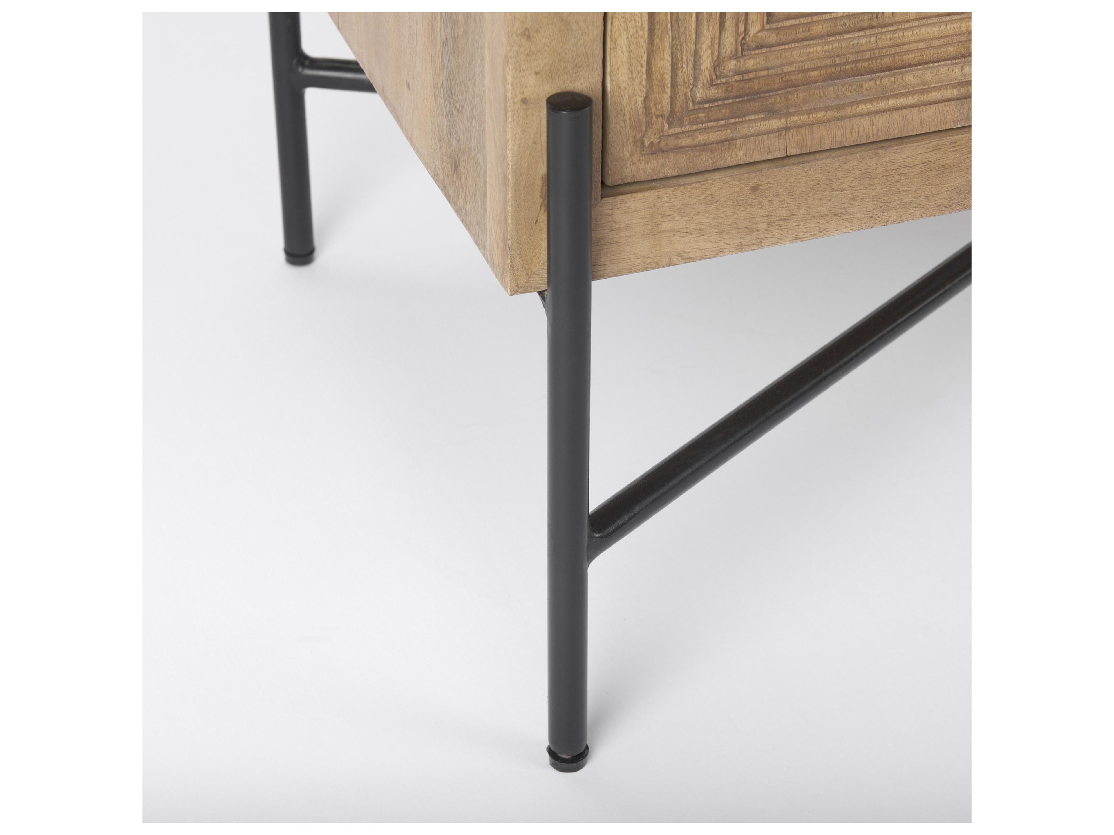 Mercana Cairo 36.0L x 19.5W x 36.0H 2 Door Wood and Metal Cabinet