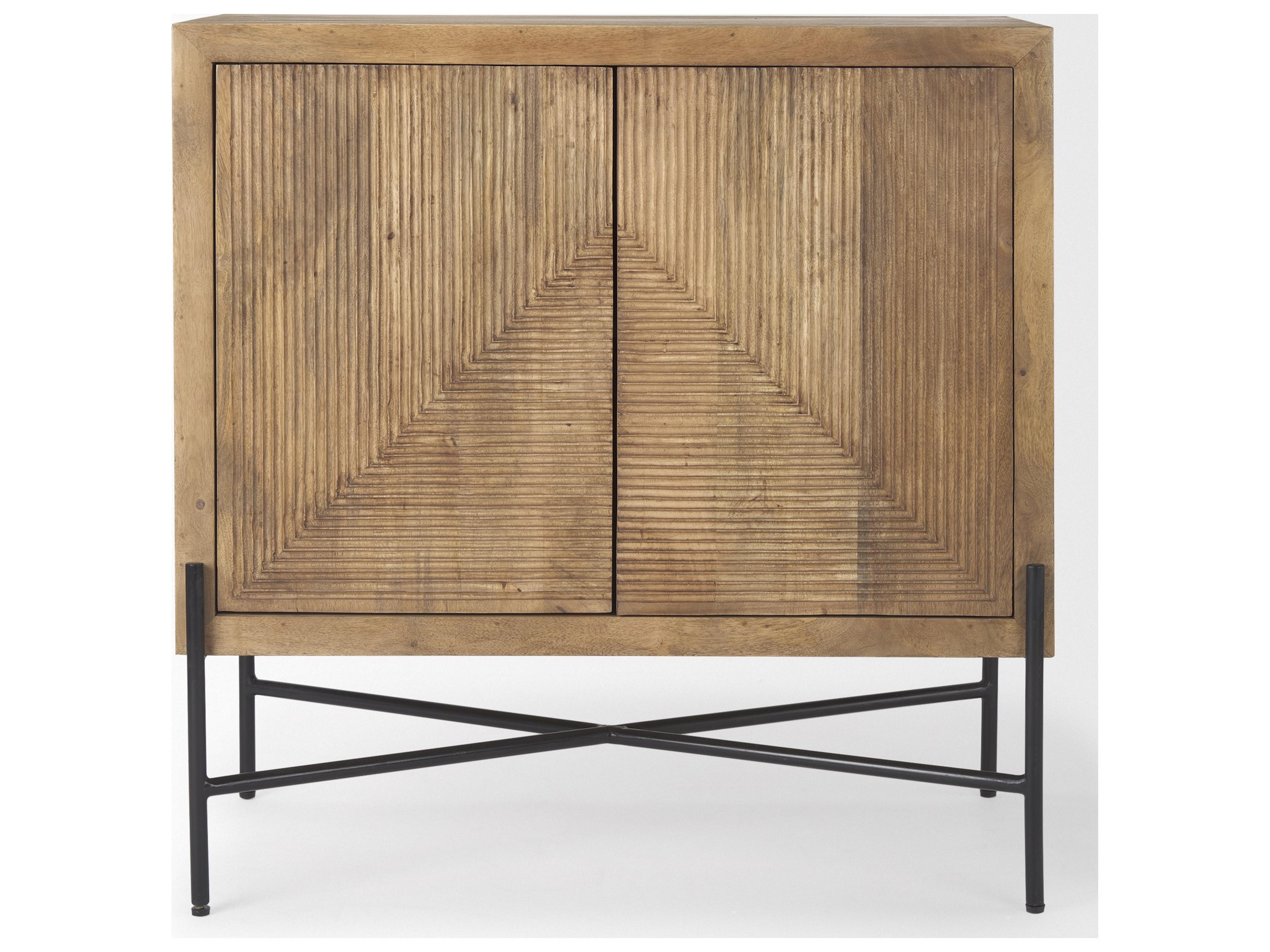 Mercana Cairo 36.0L x 19.5W x 36.0H 2 Door Wood and Metal Cabinet