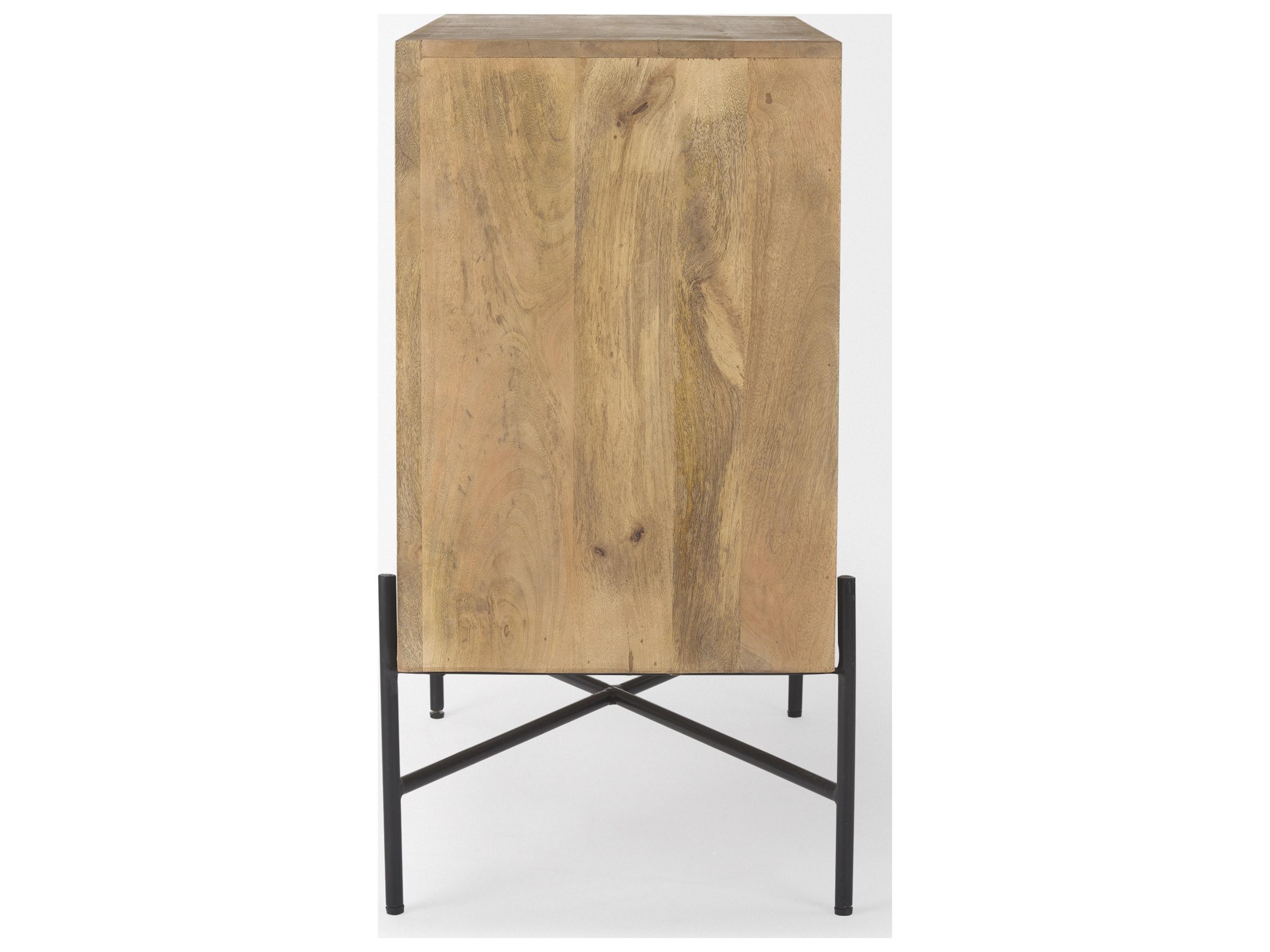 Mercana Cairo 36.0L x 19.5W x 36.0H 2 Door Wood and Metal Cabinet