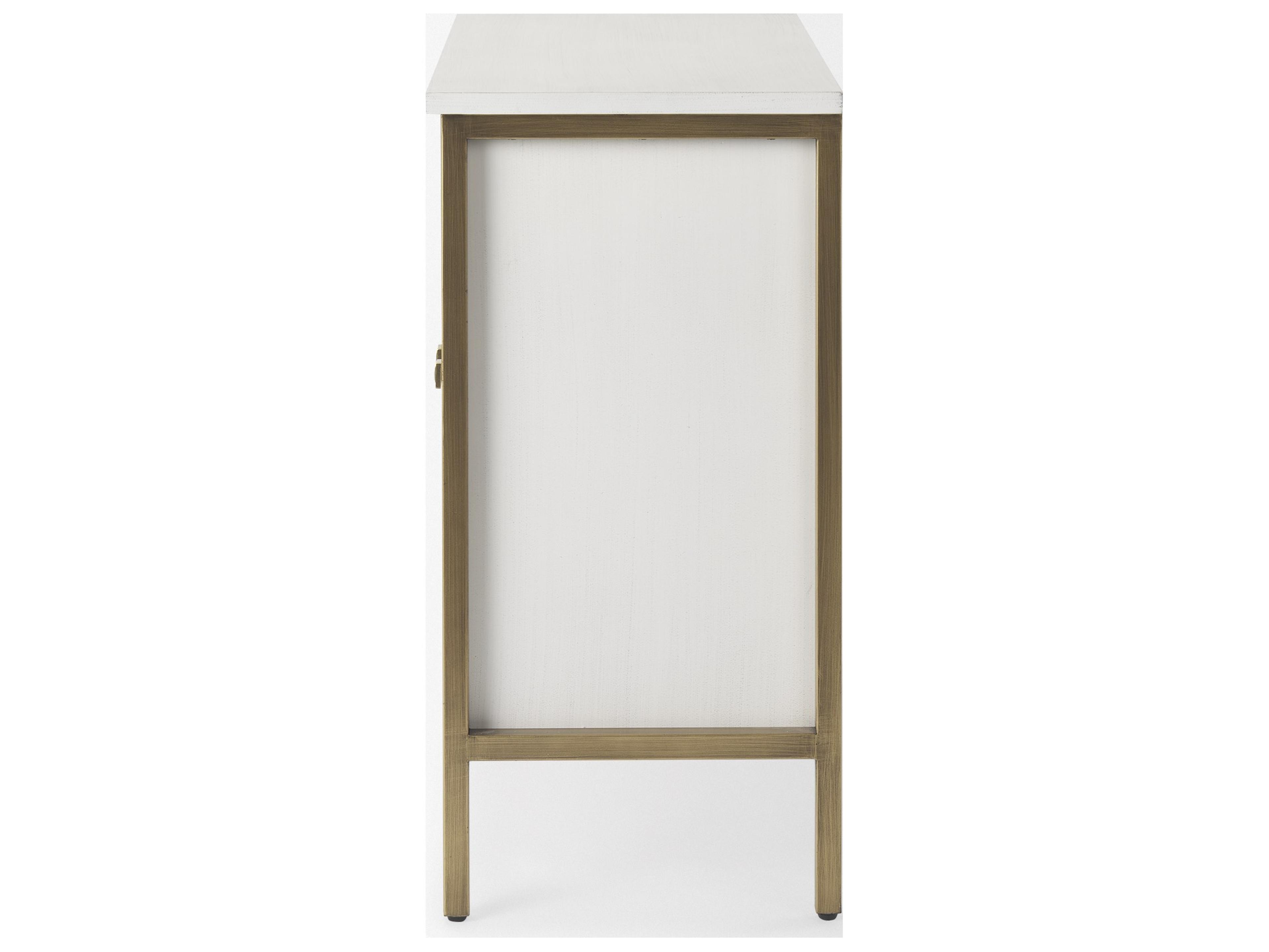 Mercana Savannah White Fir Veneer w/ Gold Metal Accent 2-Door Accent Cabinet
