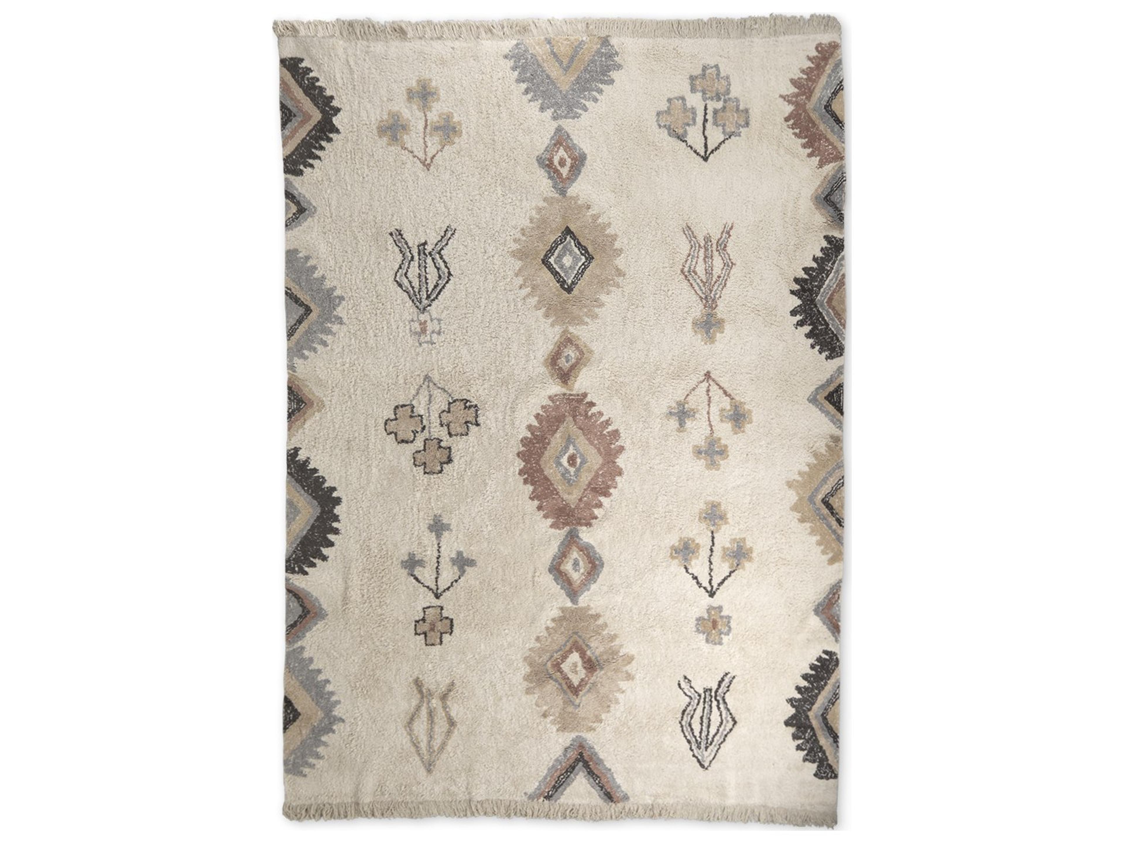 Mercana Carla 5x8 Earthy Neutrals Patterned Cotton Area Rug
