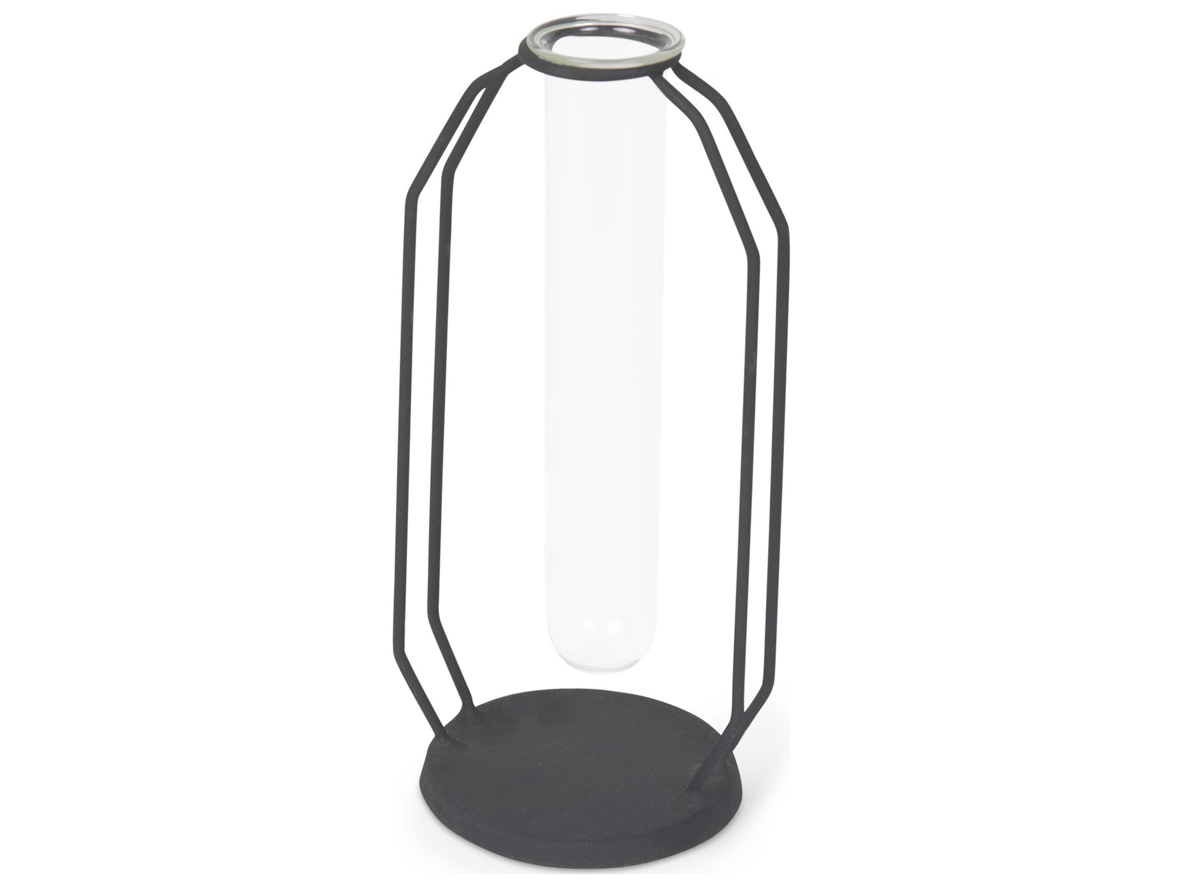 Aria 4.3L x 3.9W x 9.6H Metal and Glass Decorative Accent