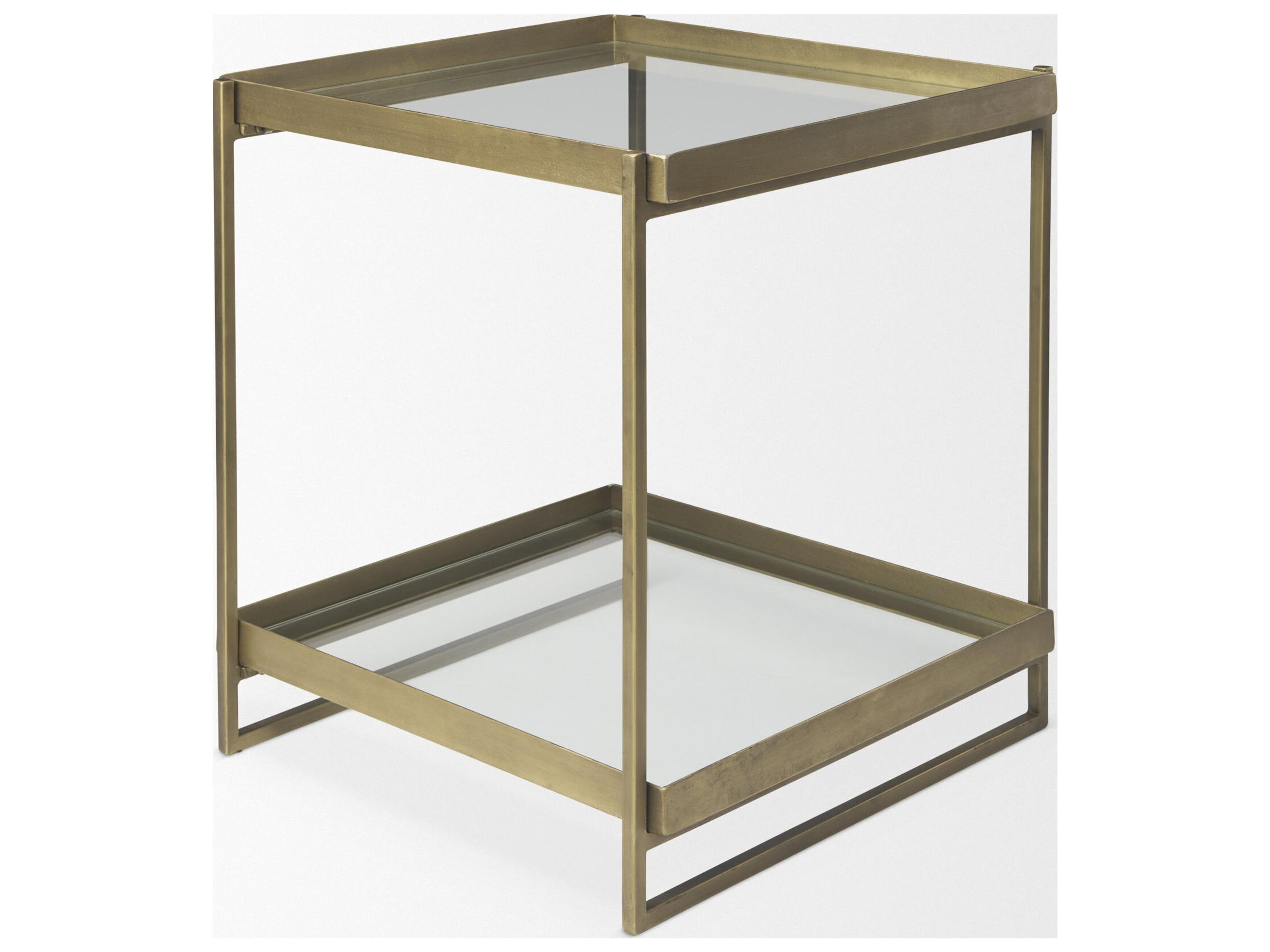 Mercana Trey Gold Metal W/Glass Accent Table
