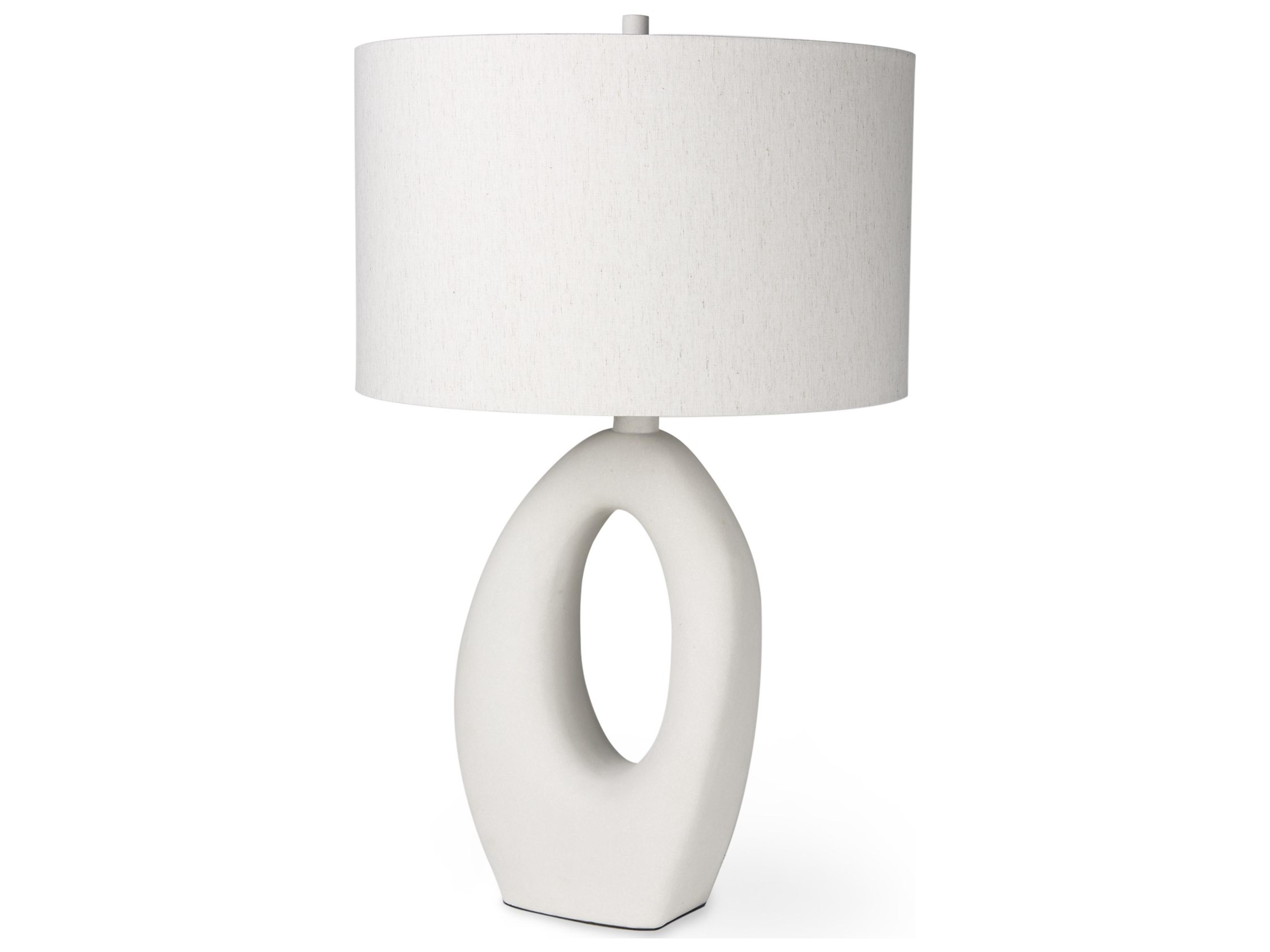 Tao 20.0L x 20.0W x 33.0H Cream Base W/White Shade Table Lamp