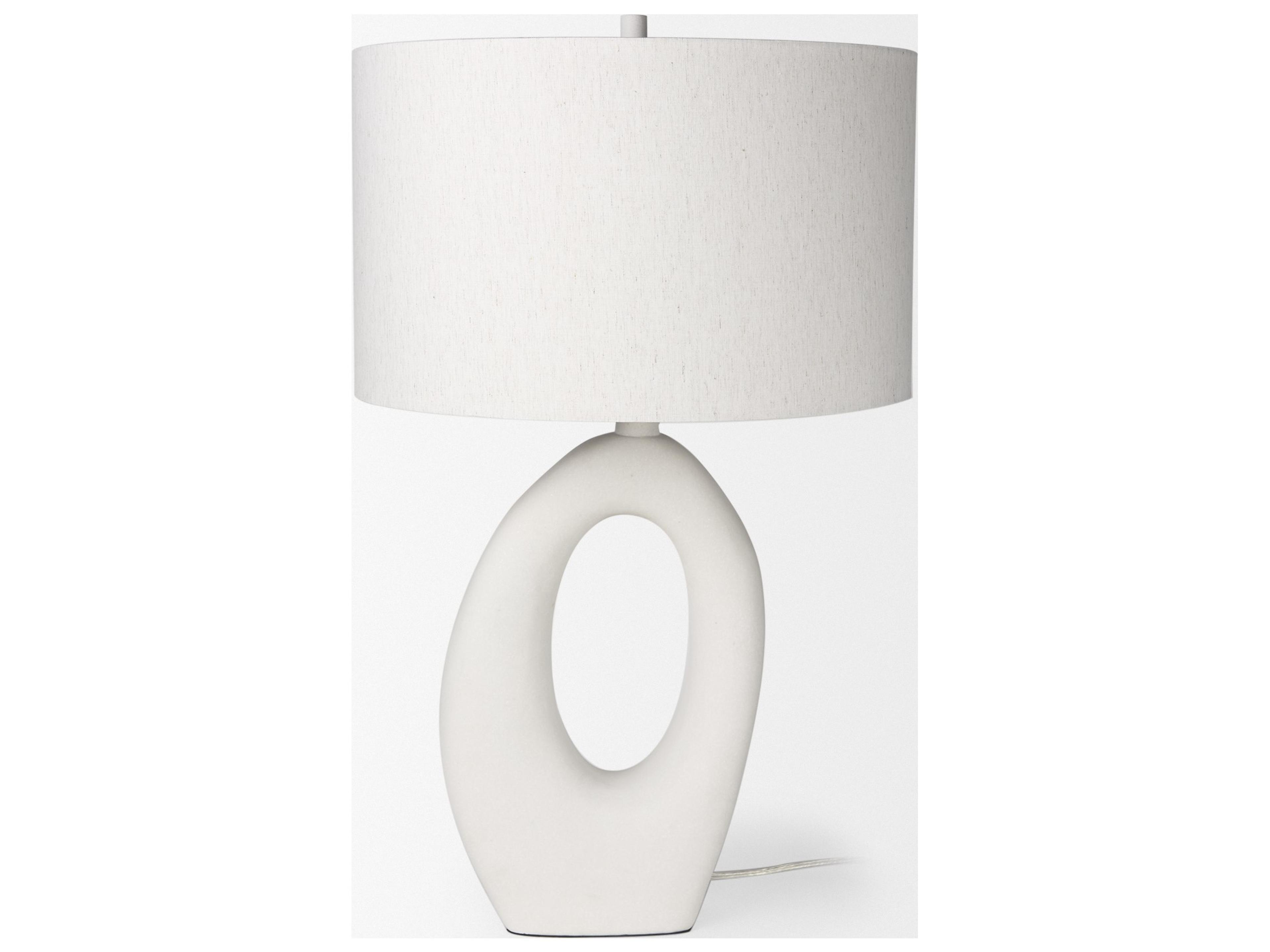 Mercana Tao 20.0L x 20.0W x 33.0H Cream Base W/White Shade Table Lamp