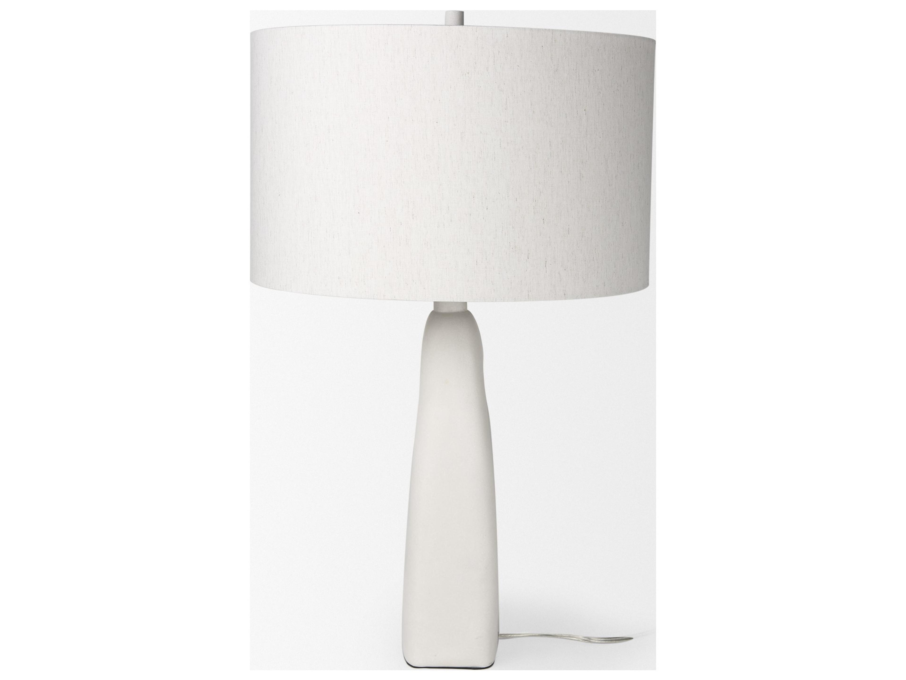 Mercana Tao 20.0L x 20.0W x 33.0H Cream Base W/White Shade Table Lamp