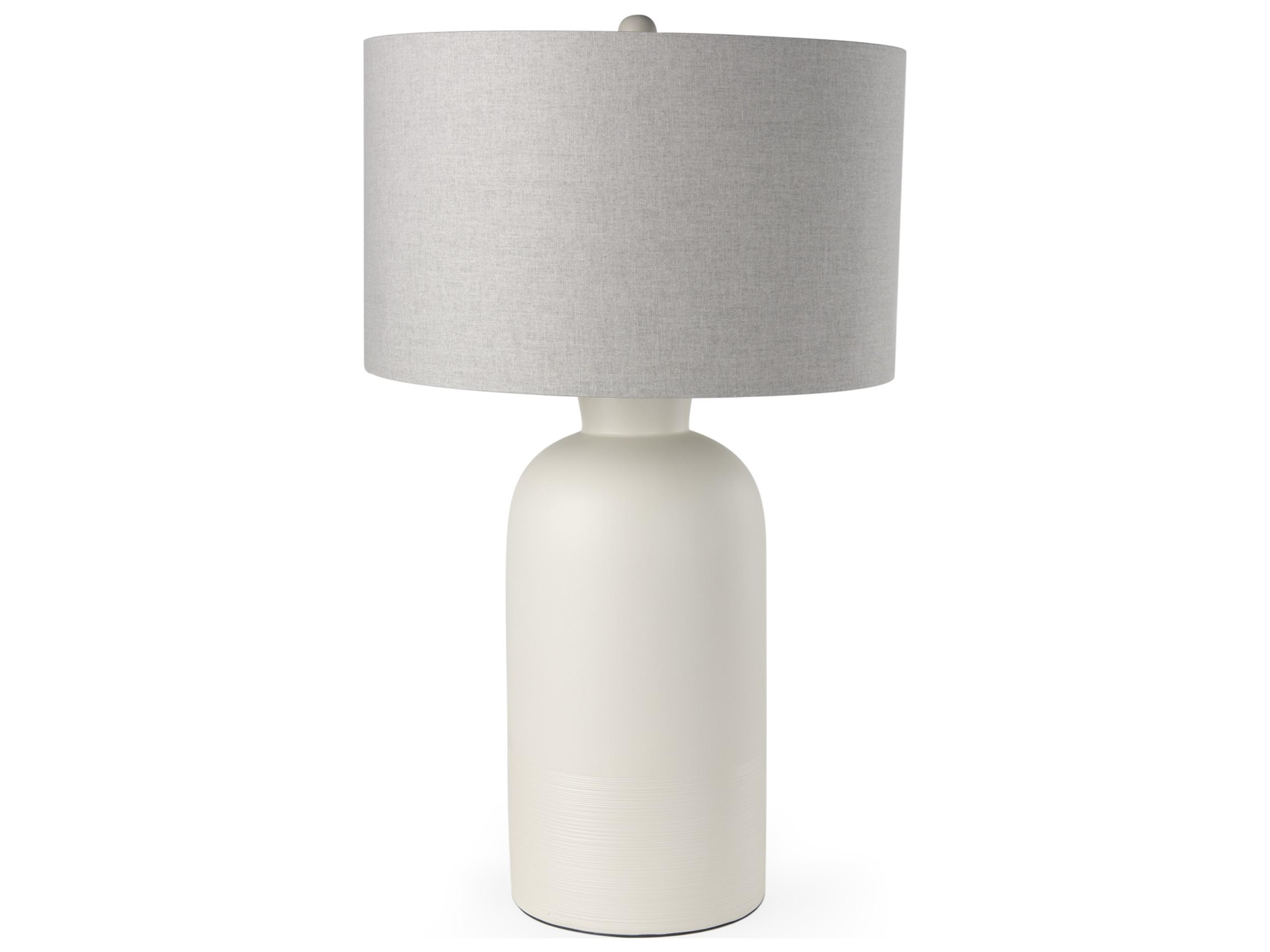 Cato 20.0L x 20.0W x 33.5H Cream Base W/White Shade Table Lamp