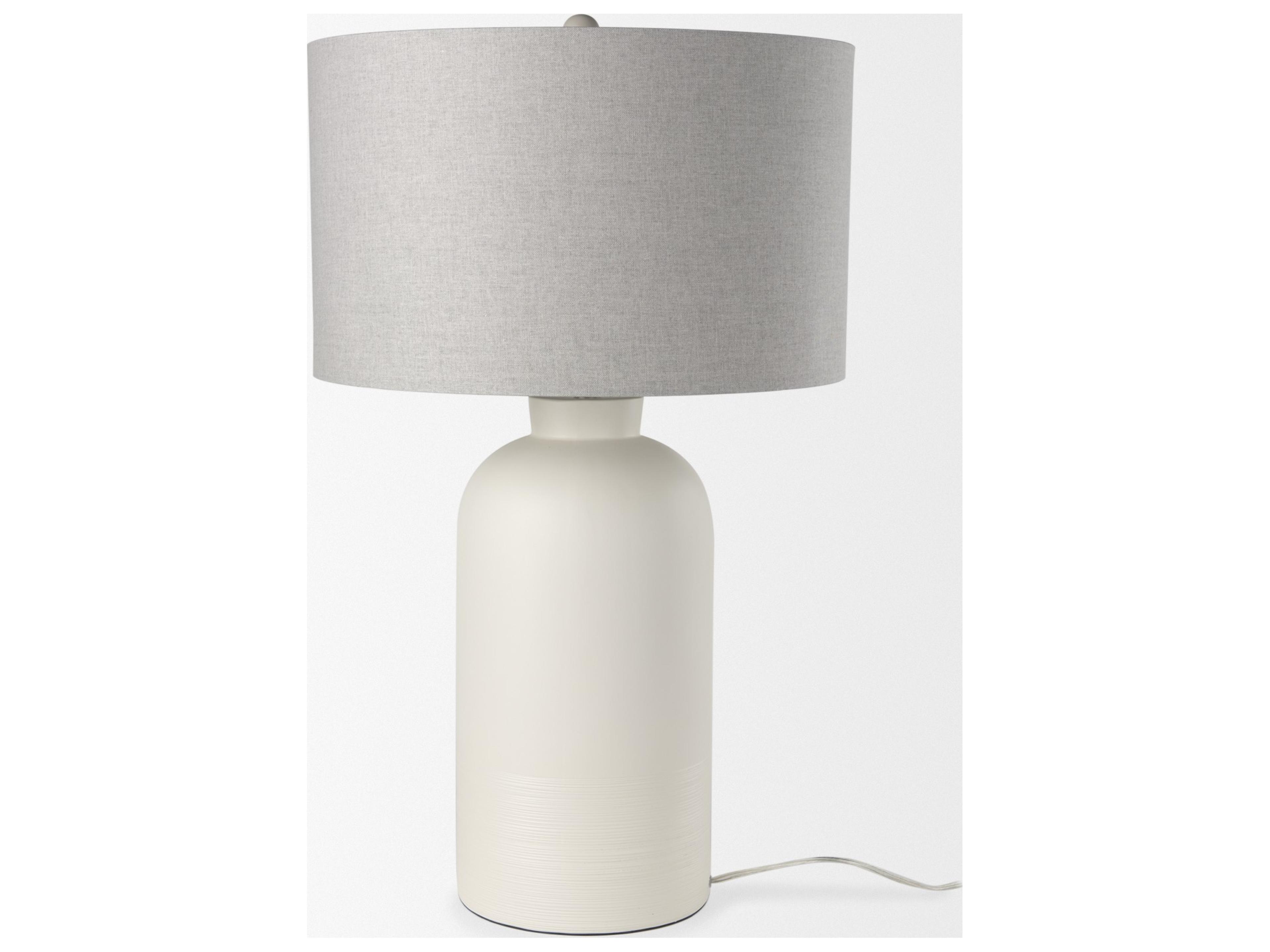 Mercana Cato 20.0L x 20.0W x 33.5H Cream Base W/White Shade Table Lamp