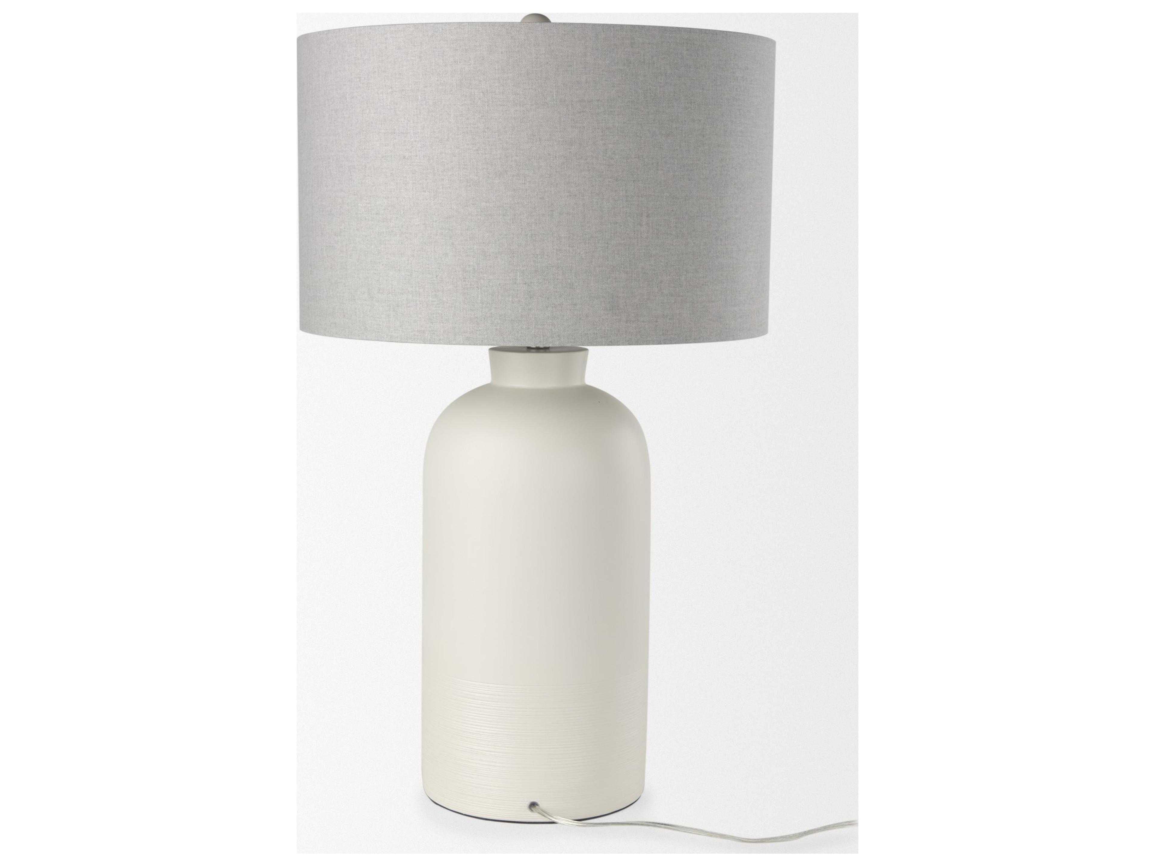 Mercana Cato 20.0L x 20.0W x 33.5H Cream Base W/White Shade Table Lamp