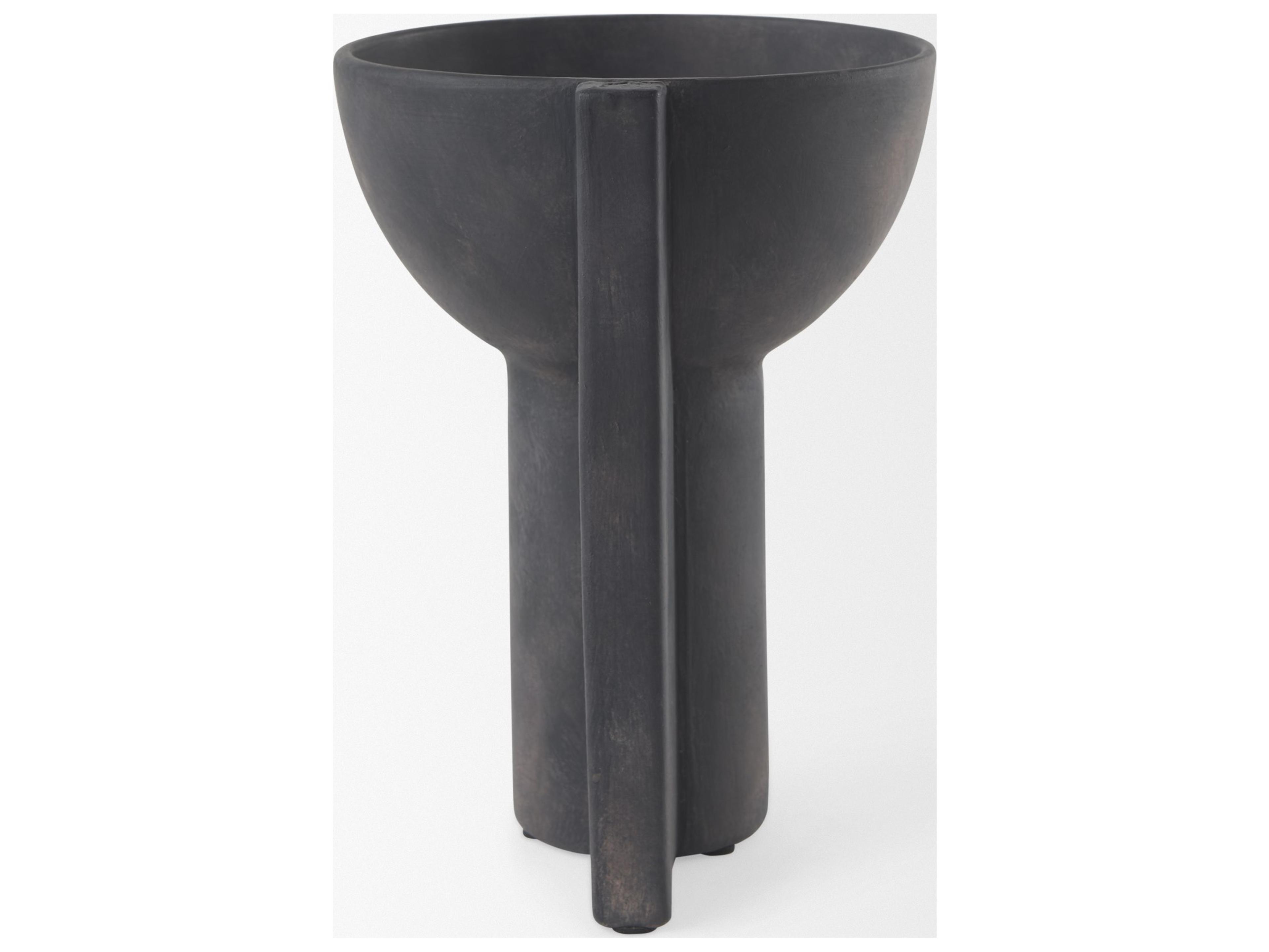 Mercana Sariah  9.1L x 8.3W x 10.8H Black Ceramic Vase